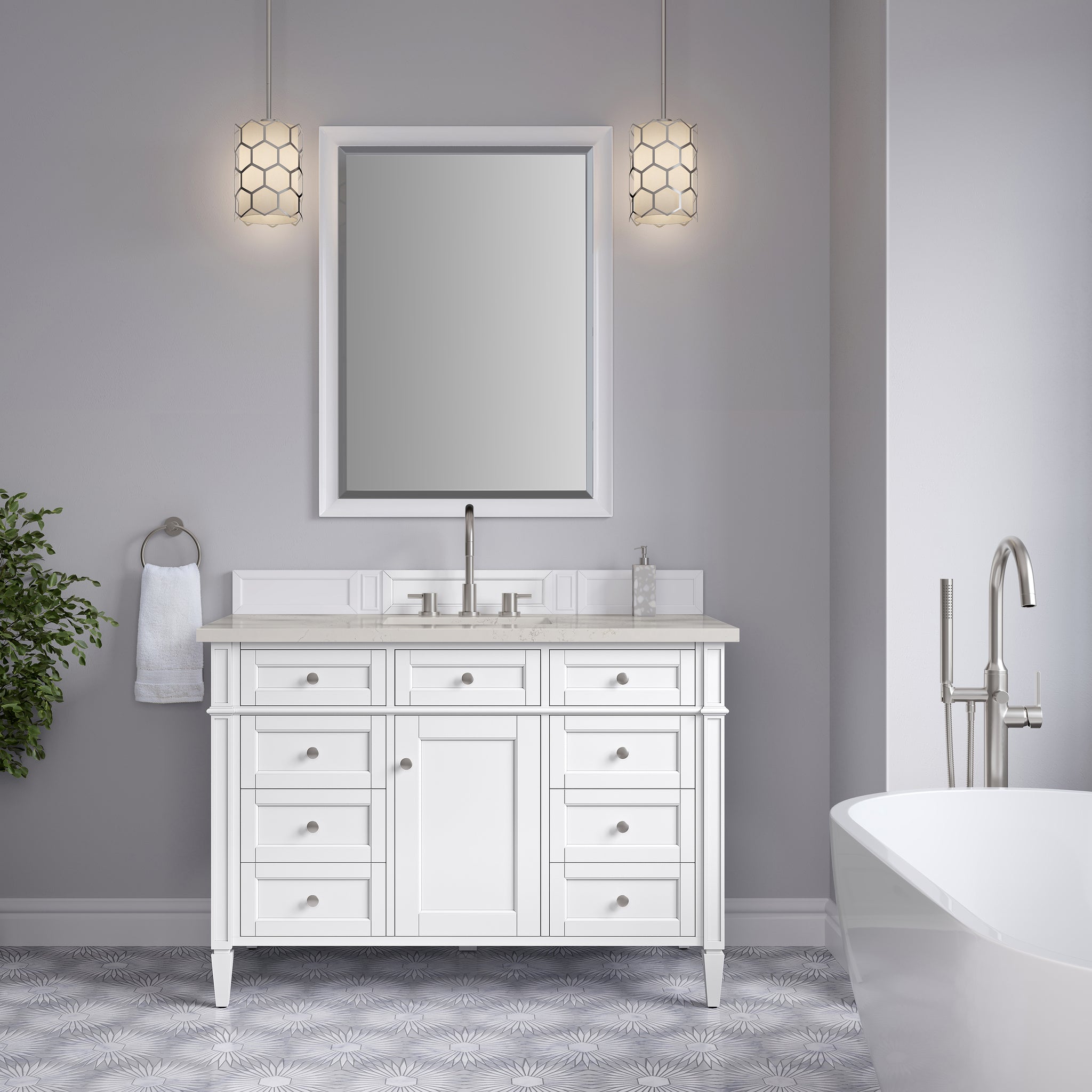 James Martin Brittany 48" Single Bathroom Vanity, Bright White, view 39