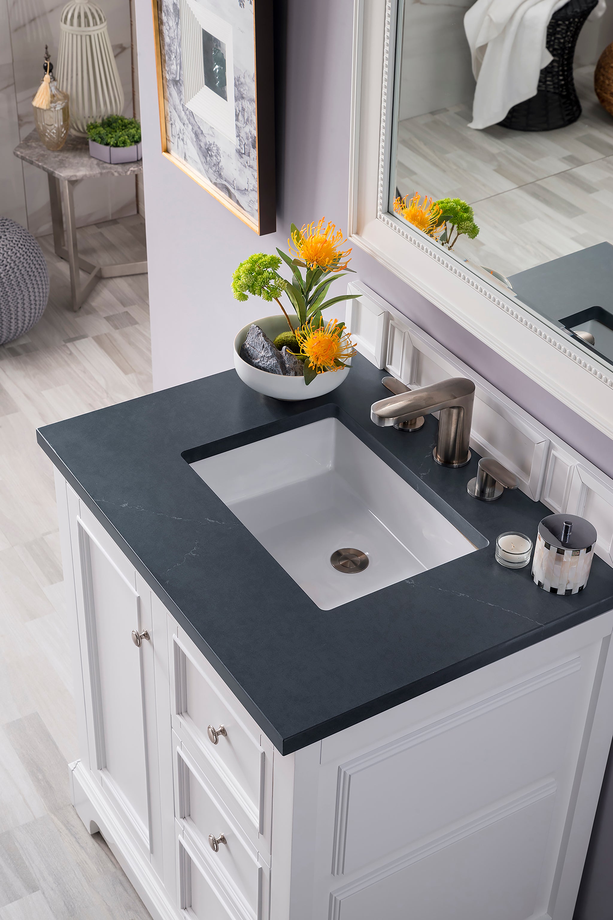 James Martin De Soto 30" Single Bathroom Vanity, Bright White, view 34