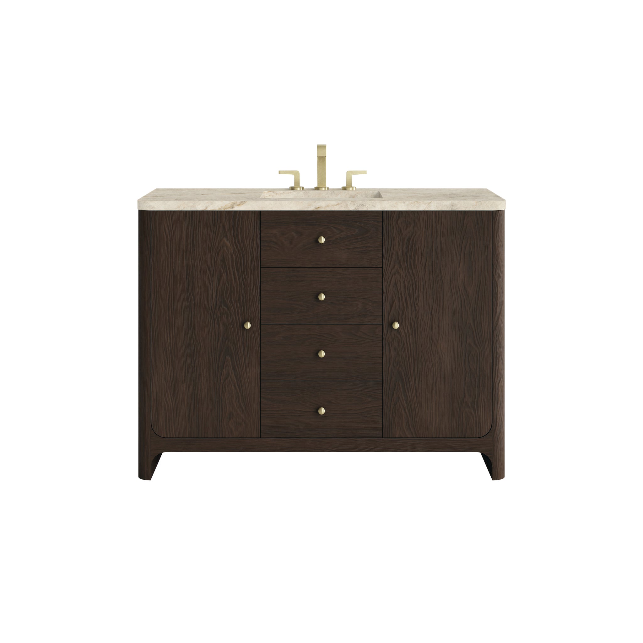 James Martin Gracyn 48" Single Bathroom Vanity, Sable with Tajnar (Widespread) countertop