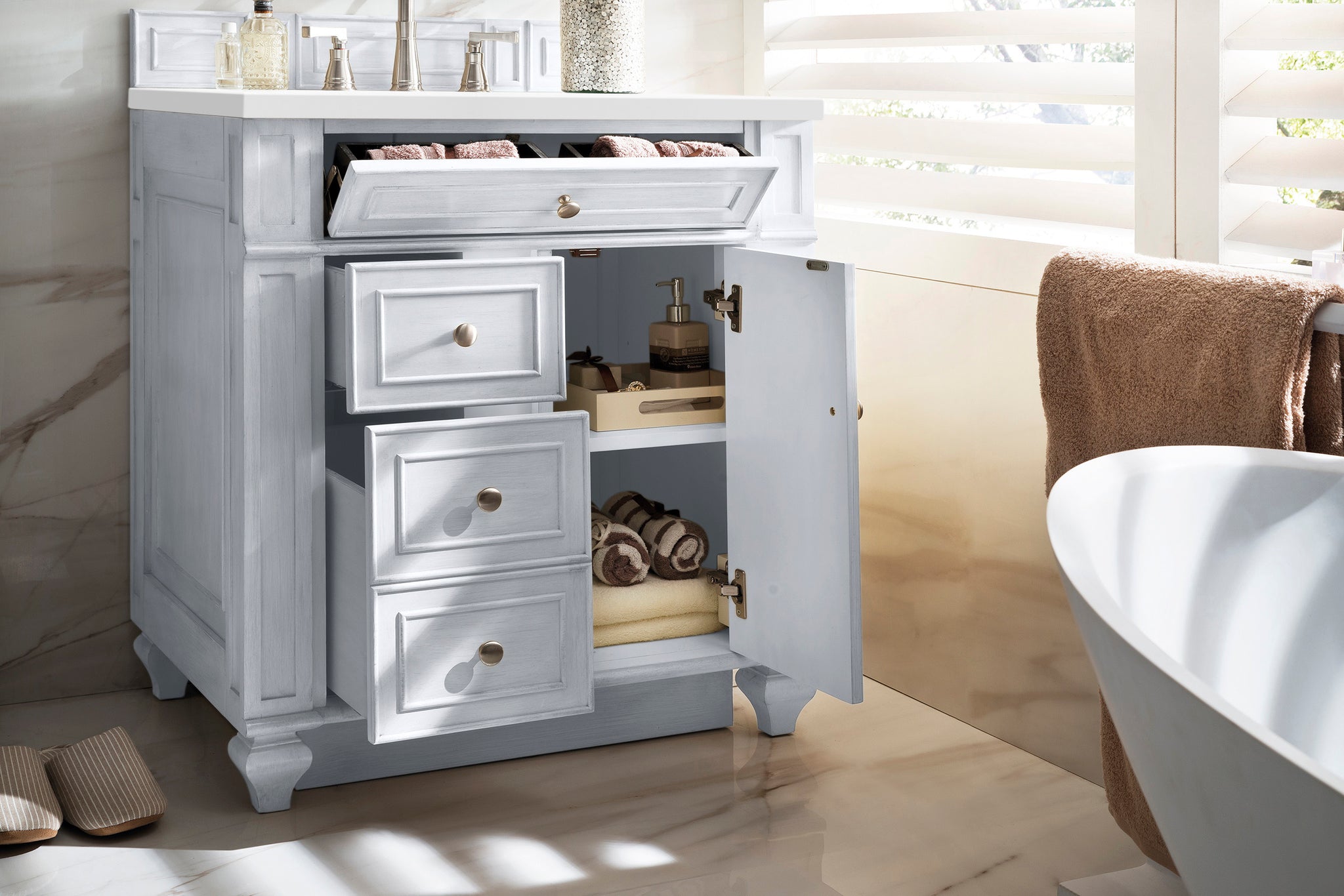 James Martin Bristol 30" Single Bathroom Vanity, Bright White, view 24