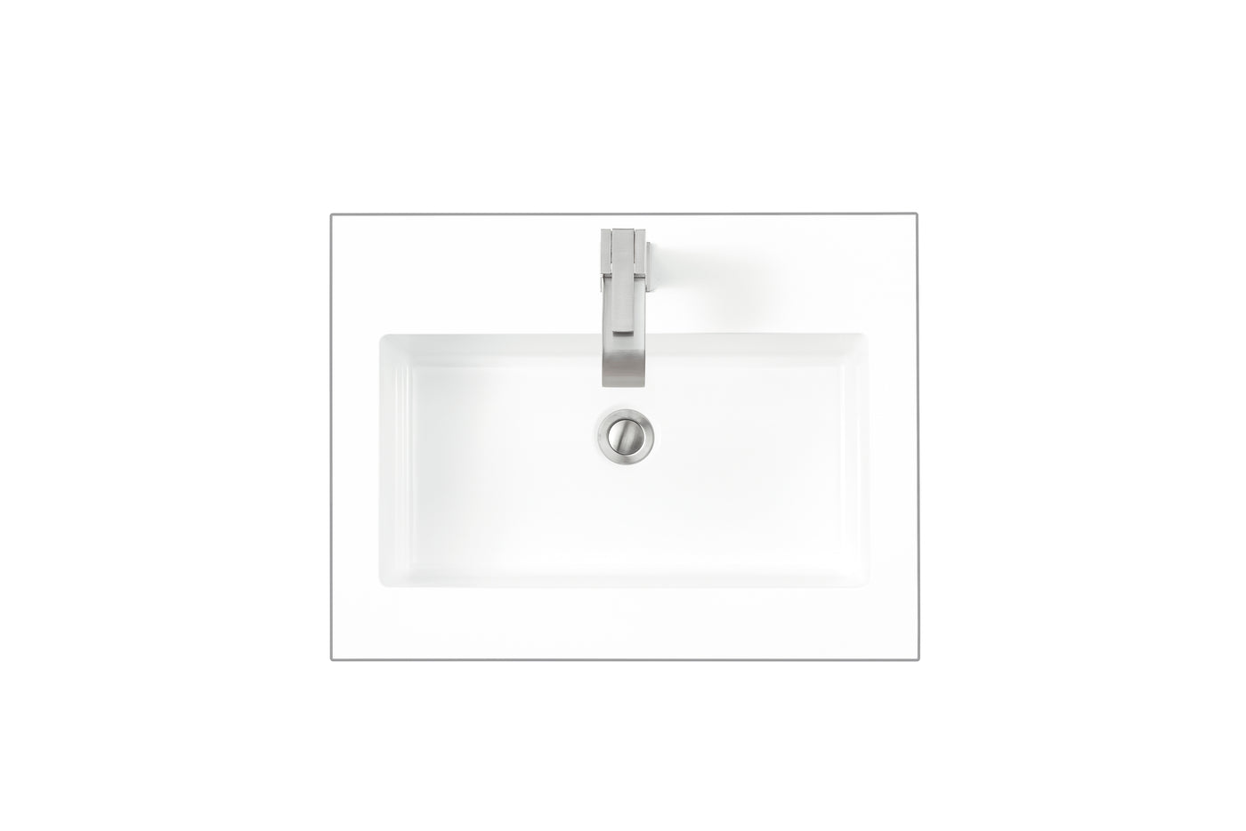 James Martin 23.6" Single Vanity Top with Glossy White countertop