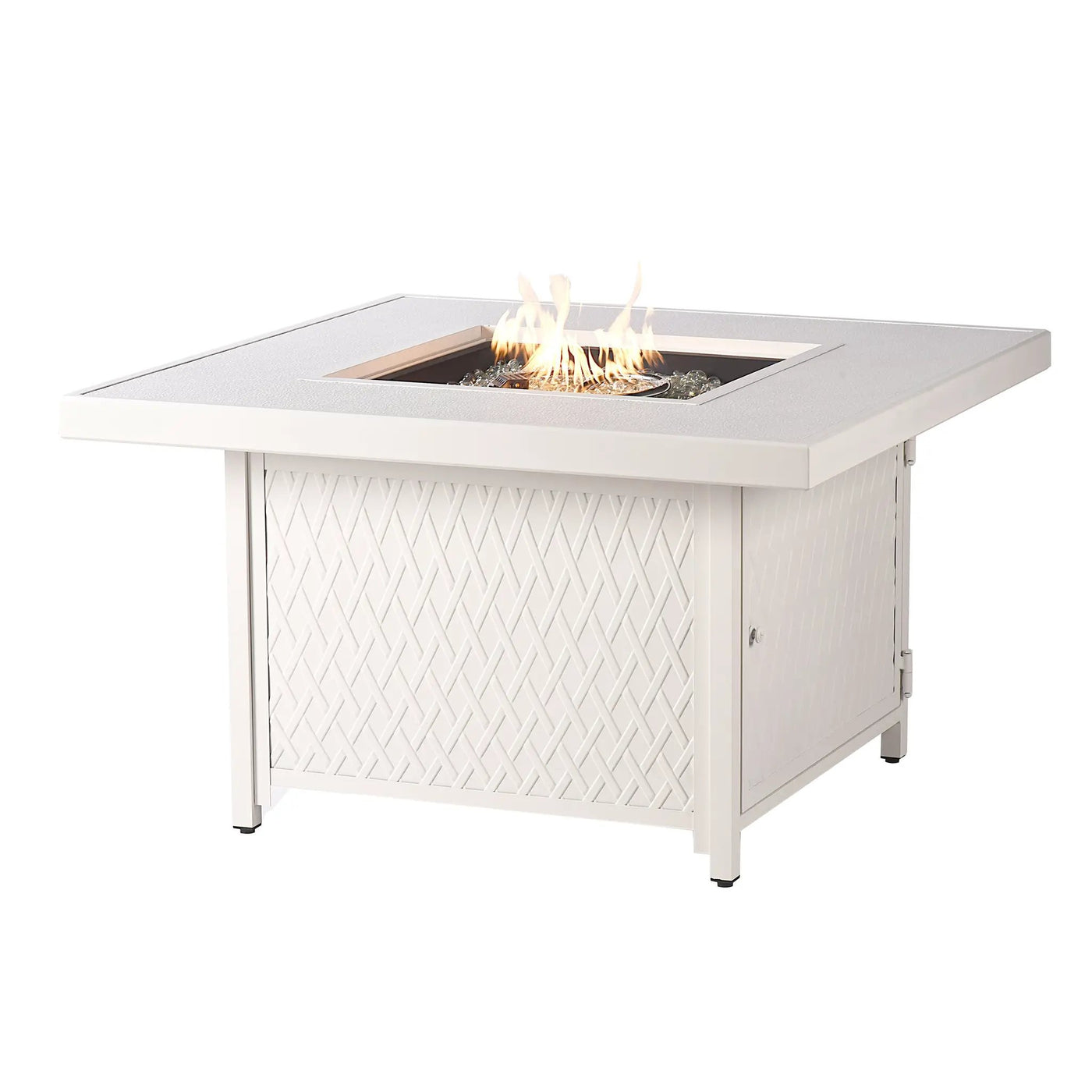 Aluminum 42-in Square Propane Fire Table with Beads, Covers and Lid by Sharicks