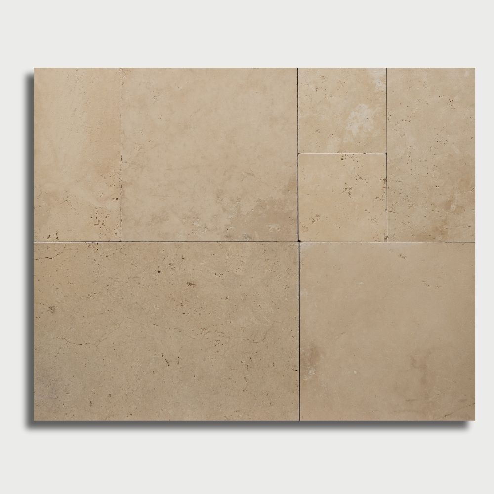 Ivory Tumbled French Pattern Travertine Pavers French Pattern Travertine Tumbled Various Pavers