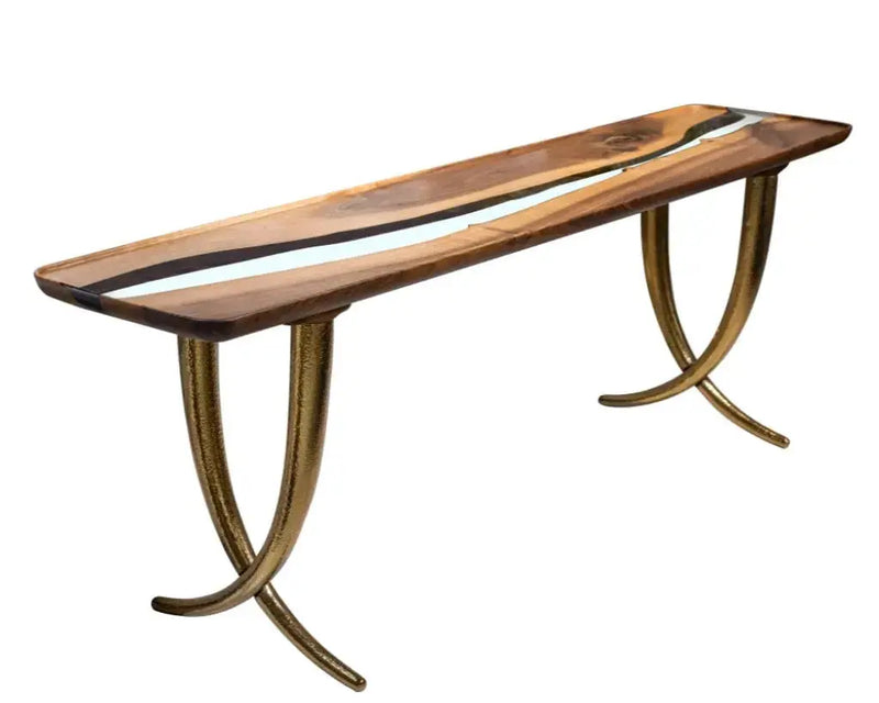 Epoxy Resin Sofa & Console table made of Walnut wood | Ivory Collection by Gizz