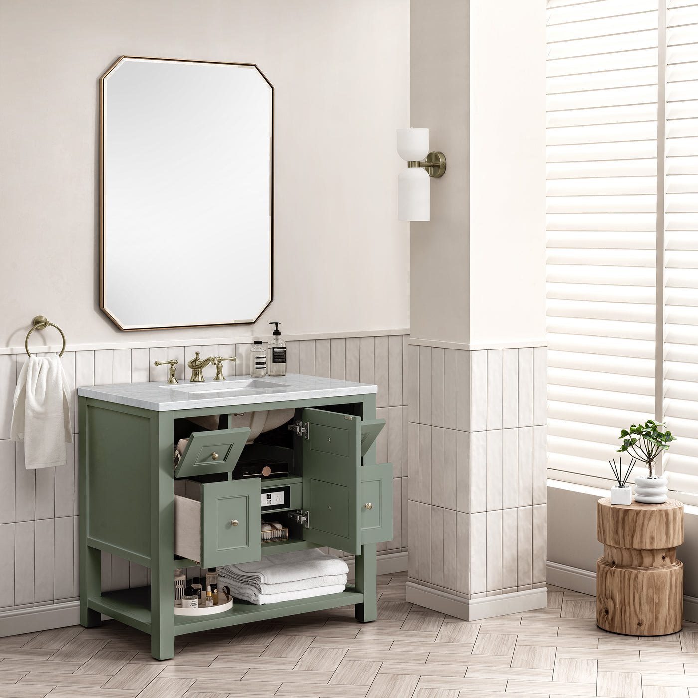 James Martin Breckenridge 36" Single Bathroom Vanity, Smokey Celadon, view 13