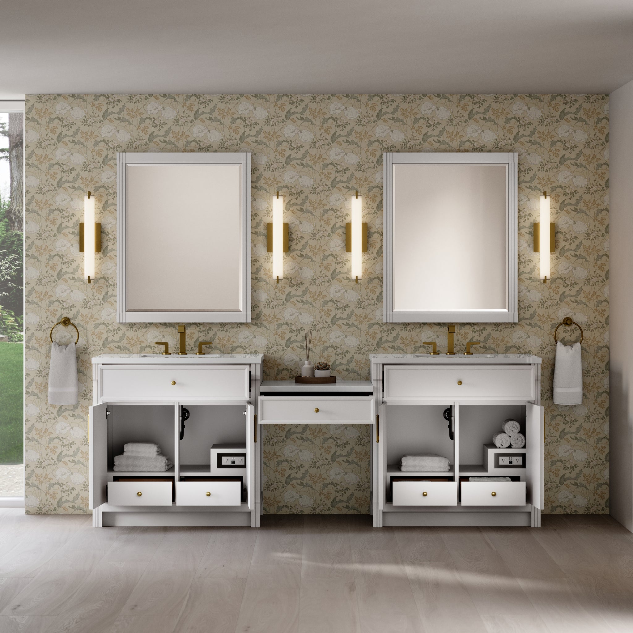 James Martin Bellshire 96" Double Bathroom Vanity, Bright White, view 23