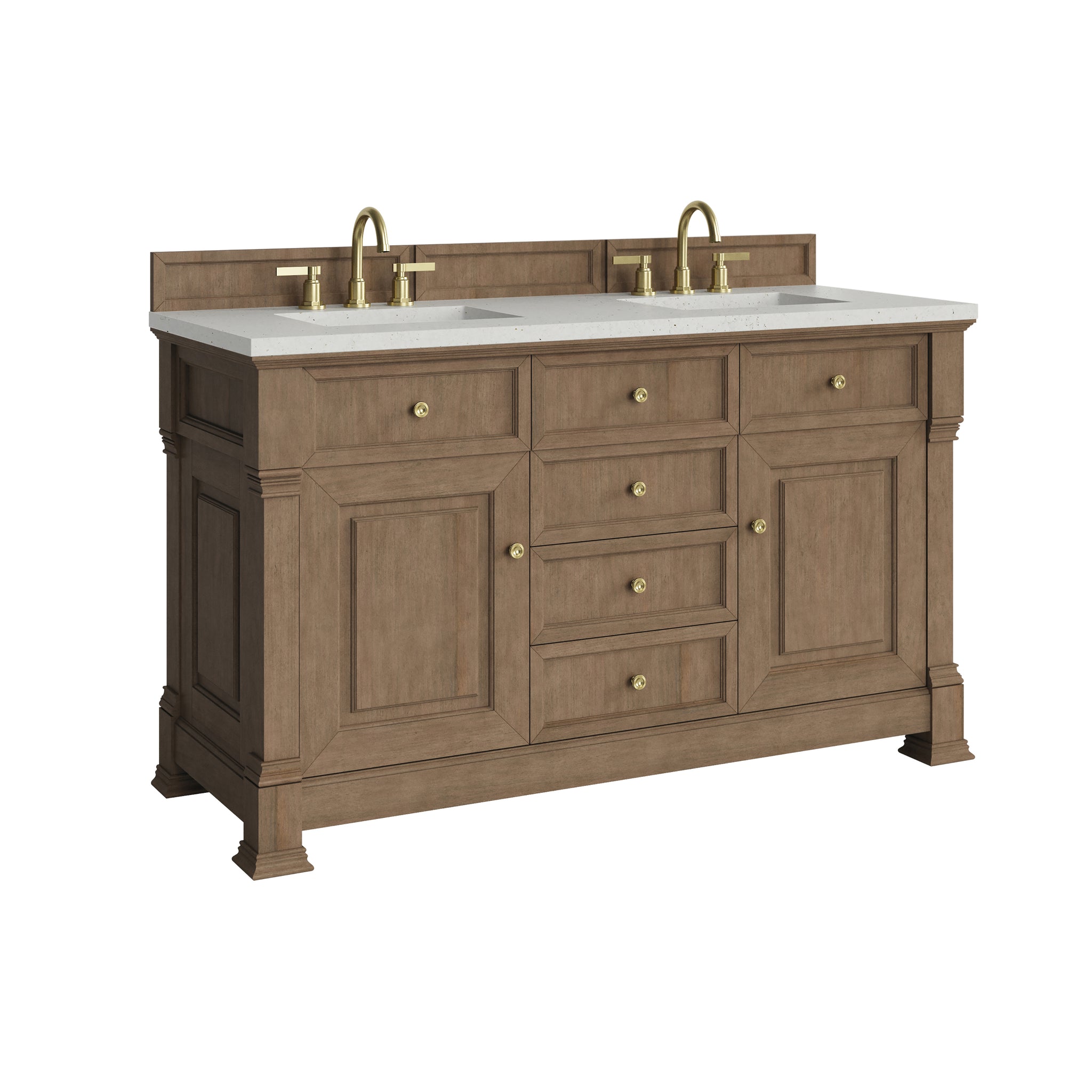 James Martin Brookfield 60" Double Bathroom Vanity, Pecan, view 23