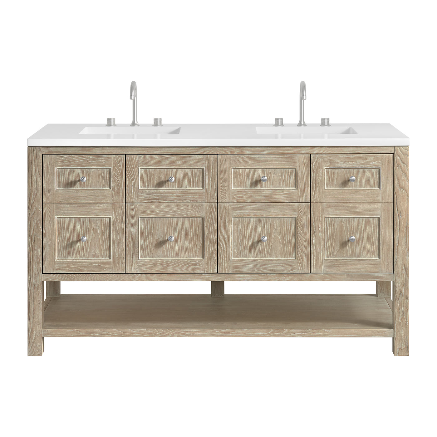 James Martin Breckenridge 60" Double Bathroom Vanity, Whitewashed Oak, view 31