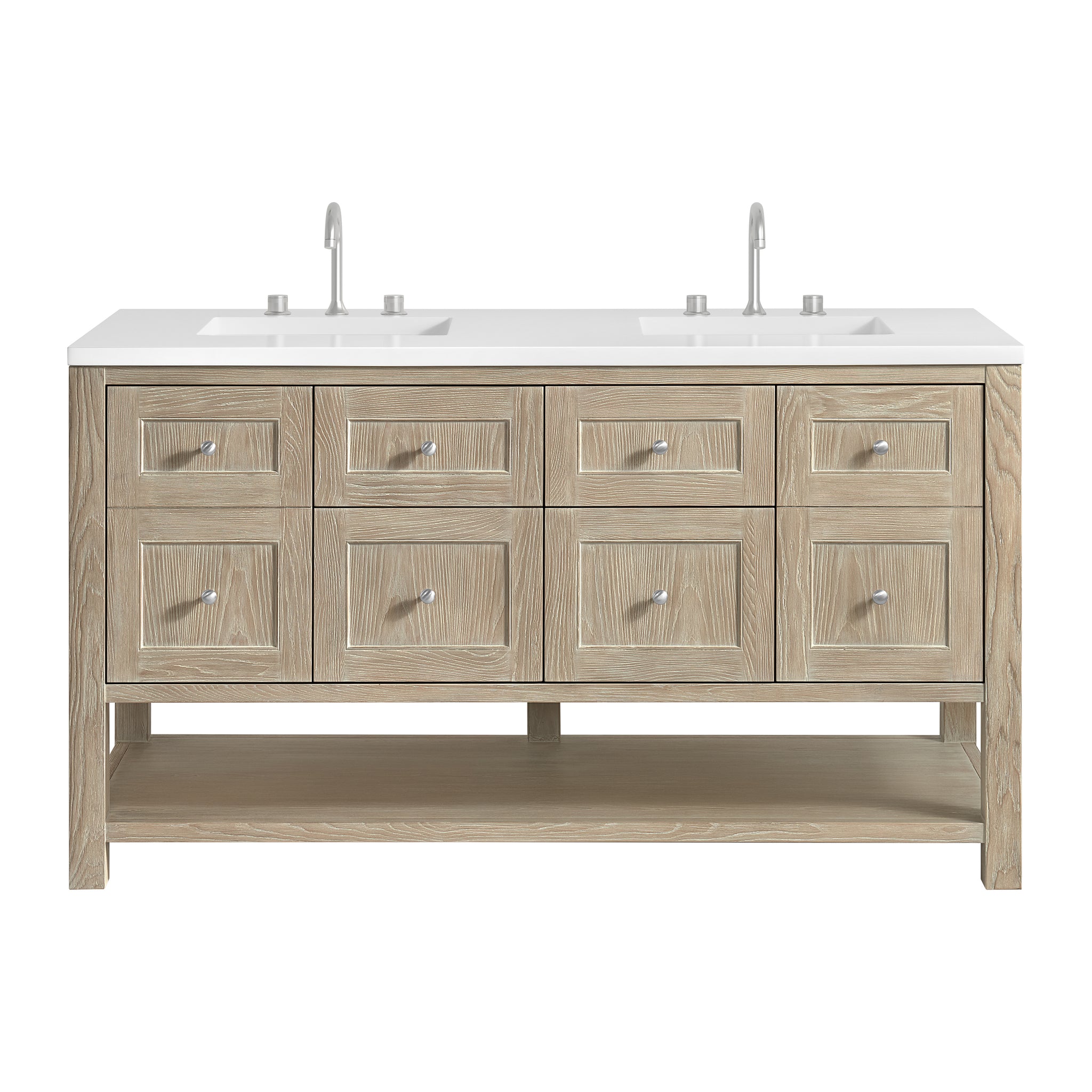 James Martin Breckenridge 60" Double Bathroom Vanity, Whitewashed Oak, view 31