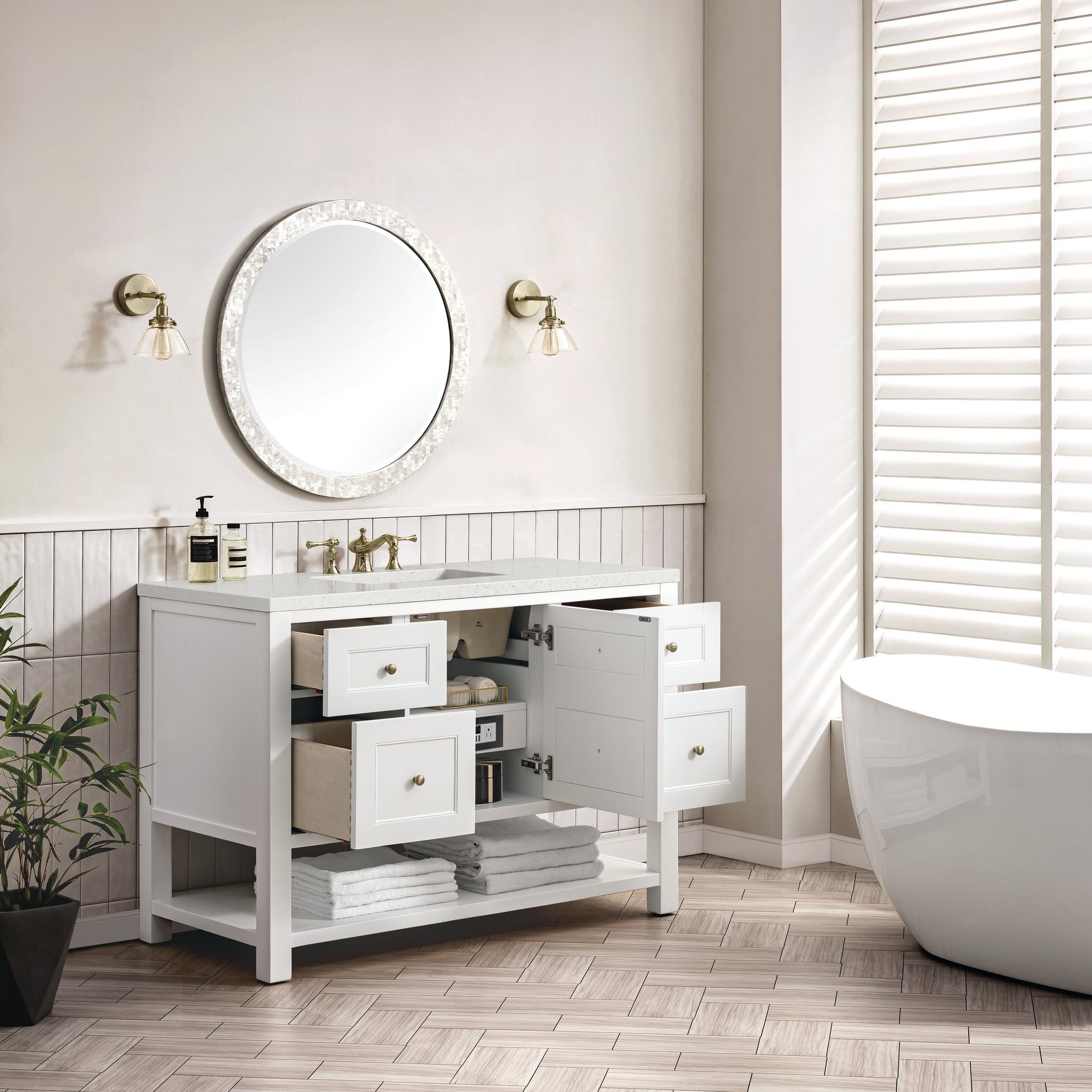 James Martin Breckenridge 48" Single Bathroom Vanity, Bright White, view 36