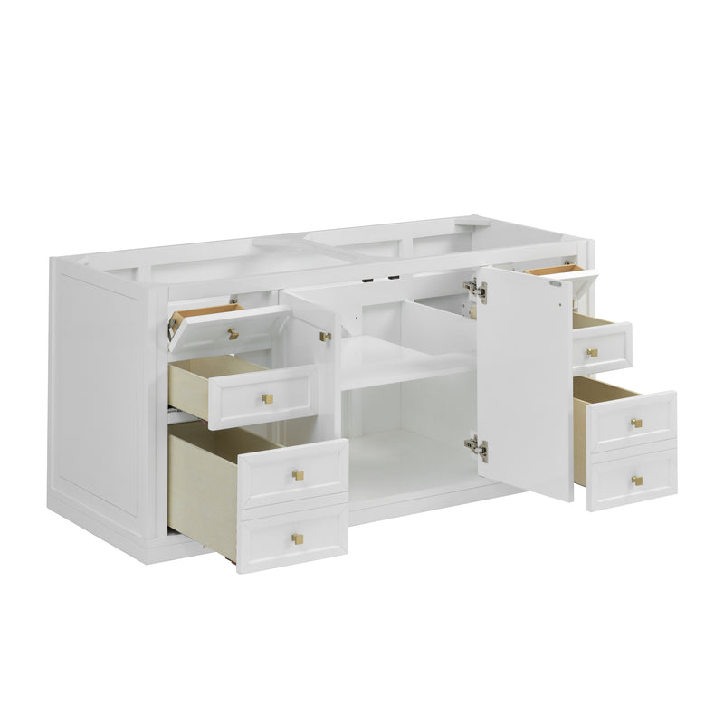 James Martin Chicago 60" Double Vanity Cabinet, Glossy White, view 6