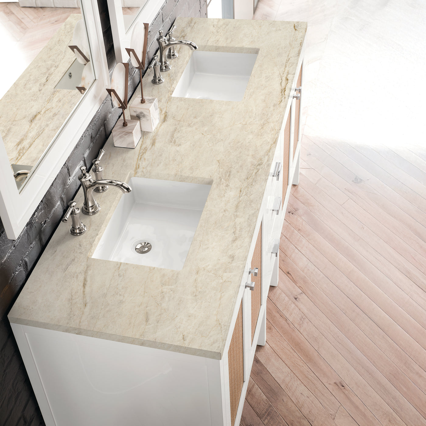 James Martin Addison 72" Double Bathroom Vanity, Glossy White, view 35