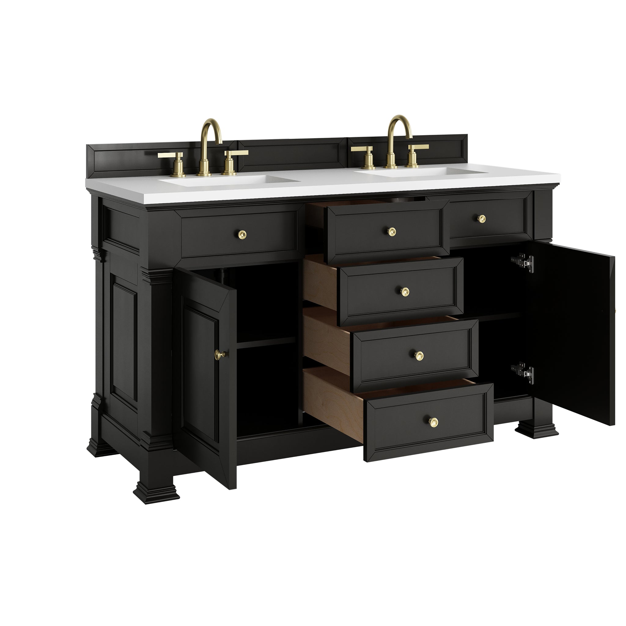 James Martin Brookfield 60" Double Bathroom Vanity, Black Onyx, view 30
