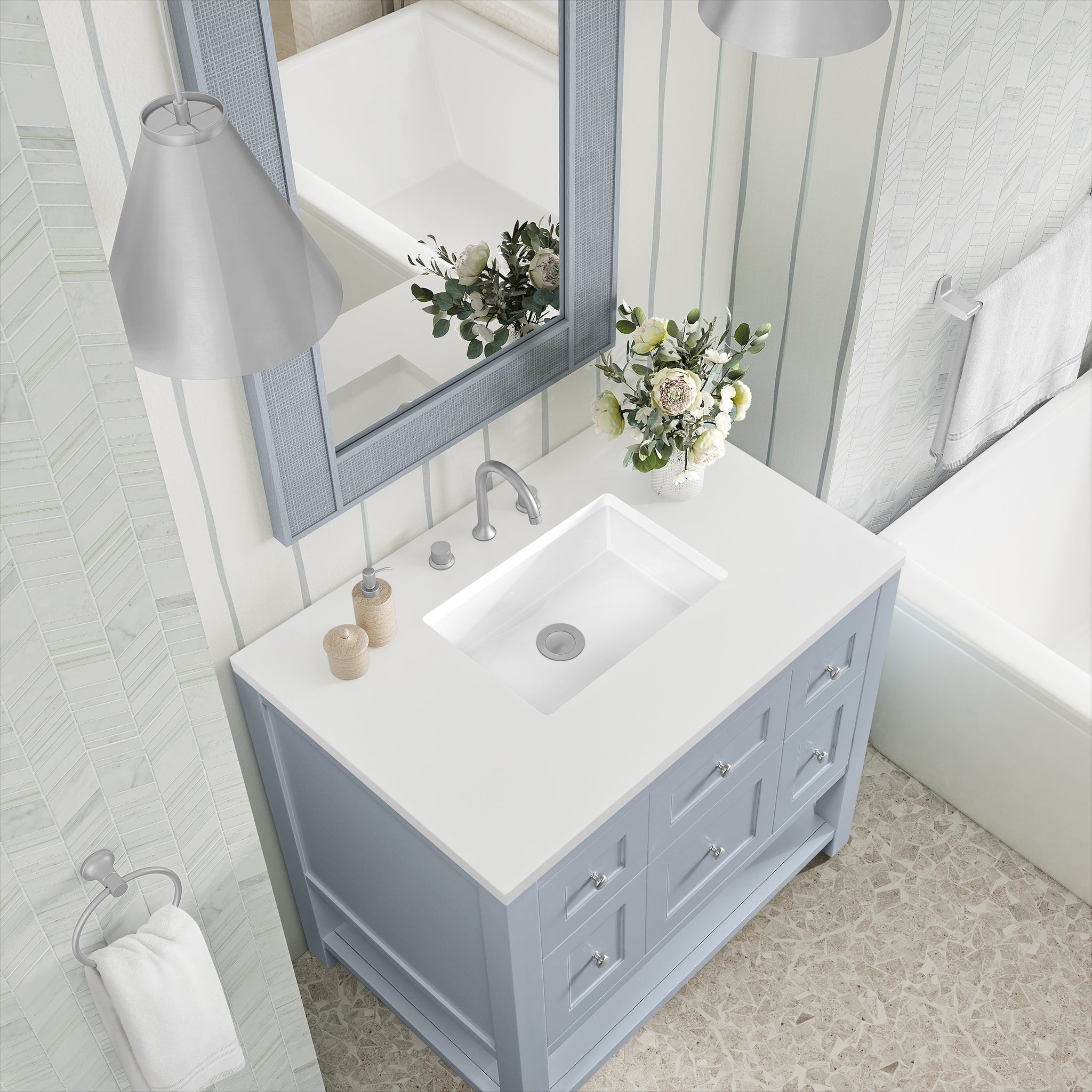 James Martin Breckenridge 36" Single Bathroom Vanity, Serenity Blue, view 32