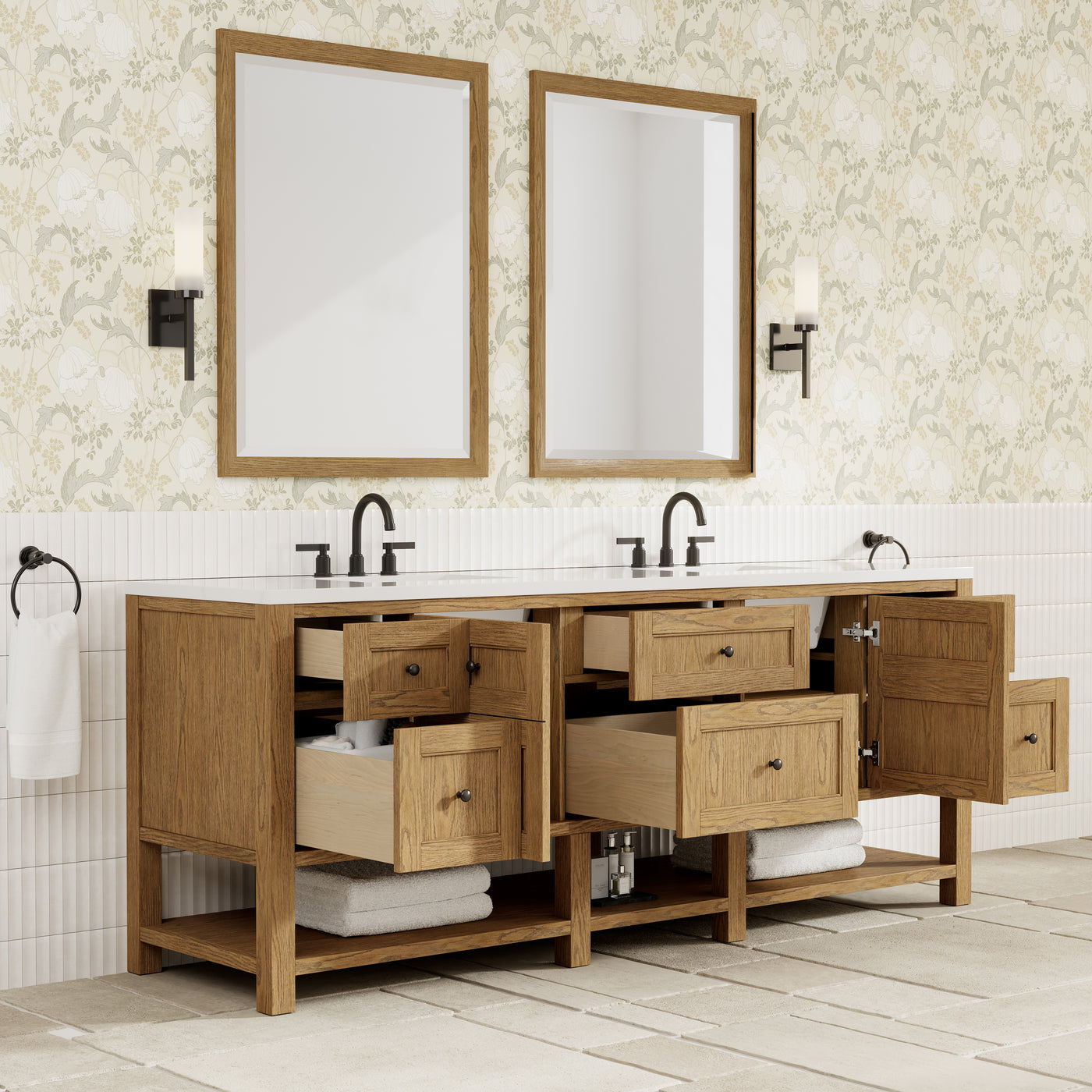 James Martin Breckenridge 84" Double Bathroom Vanity, Light Natural Oak, view 16