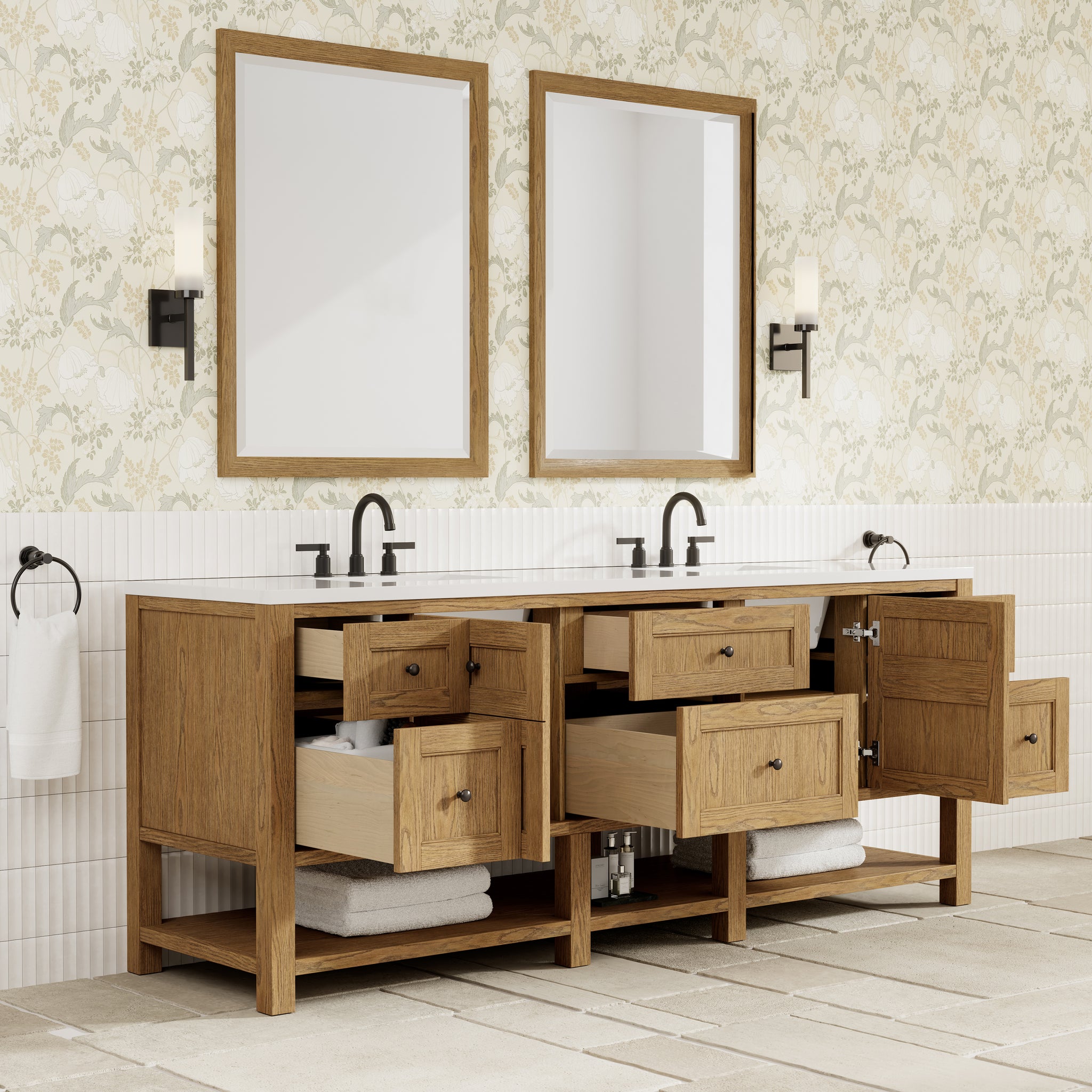 James Martin Breckenridge 84" Double Bathroom Vanity, Light Natural Oak, view 16