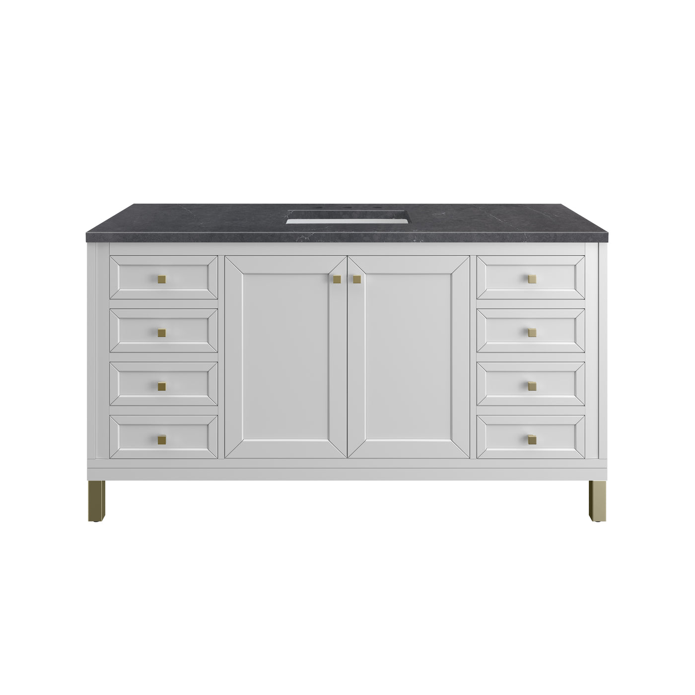 James Martin Chicago 60" Single Bathroom Vanity, Glossy White, view 34
