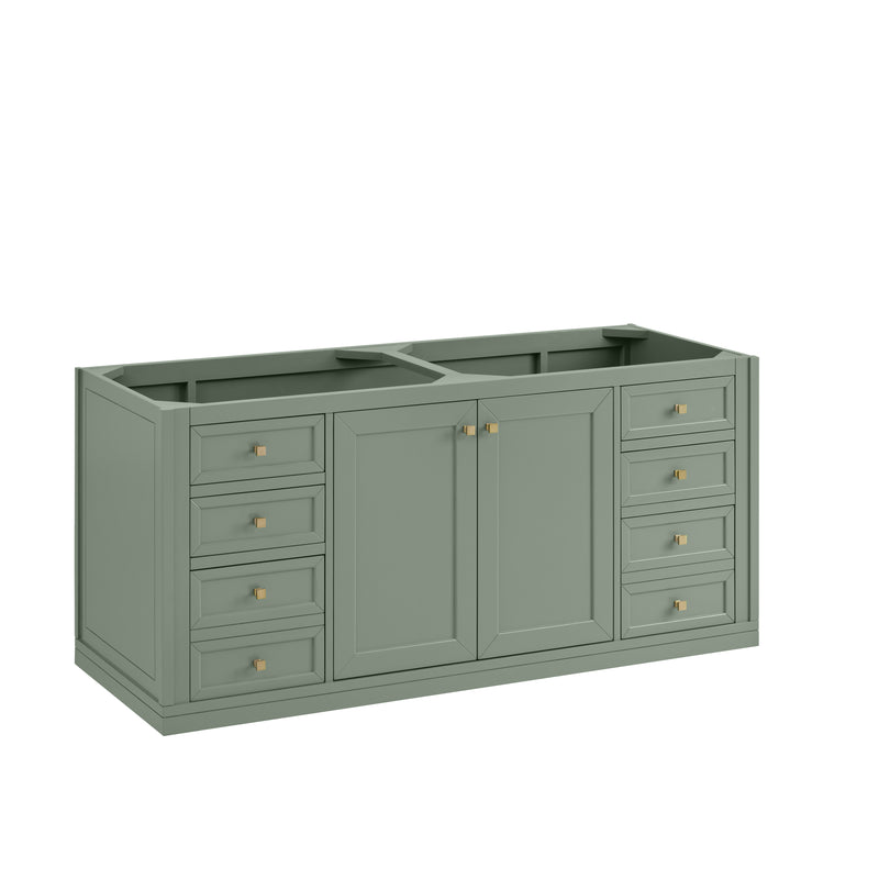 James Martin Chicago 60" Double Vanity Cabinet, Smokey Celadon, view 3