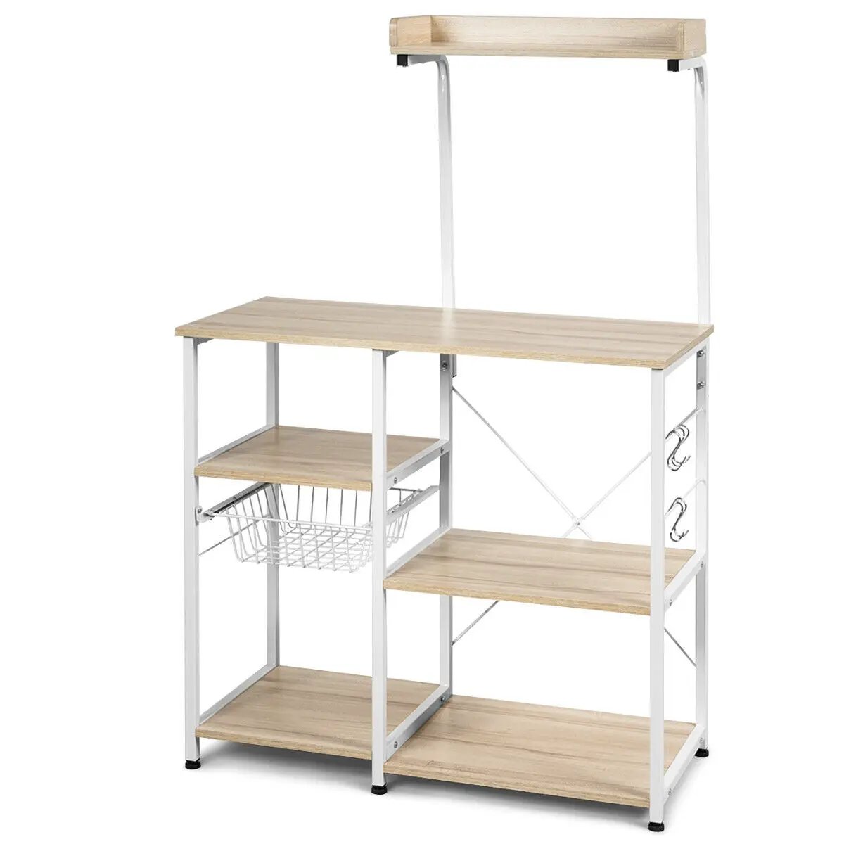4 Tier Vintage Kitchen Baker's Rack Utility Microwave Stand-Coffee by DirectDeals