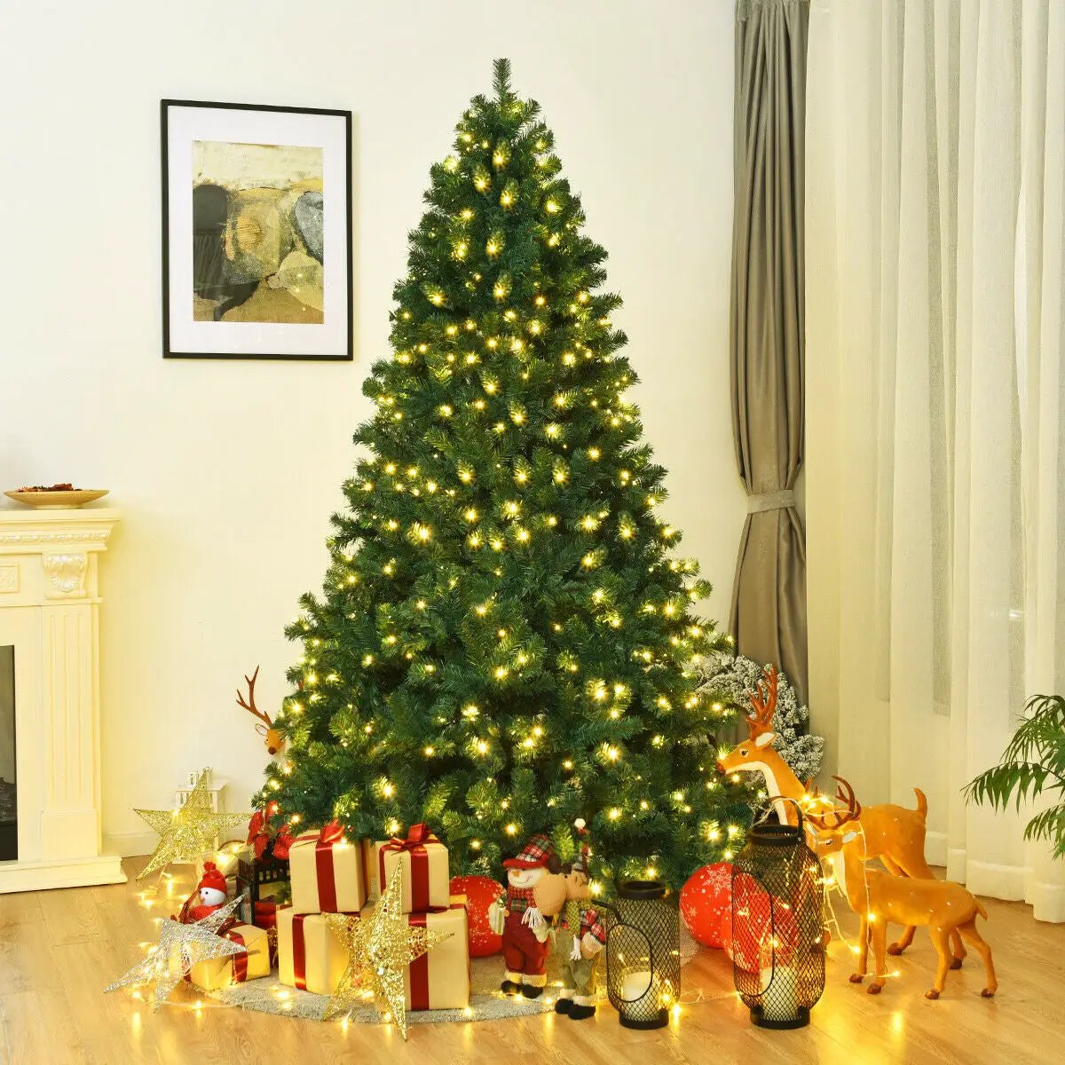 7 Feet PVC Artificial Christmas Tree with LED Lights, photo 15 of 24