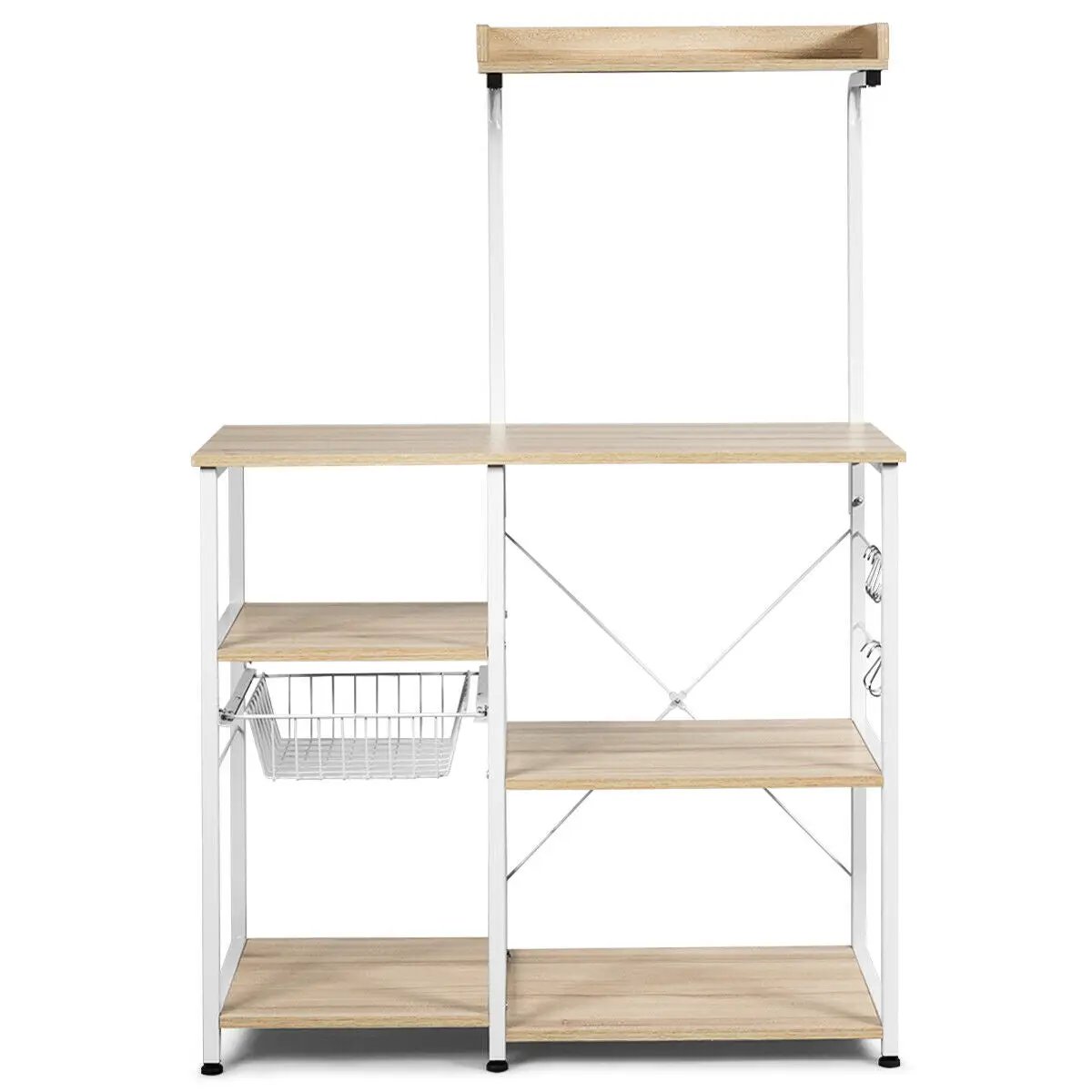 4 Tier Vintage Kitchen Baker's Rack Utility Microwave Stand-Coffee by DirectDeals