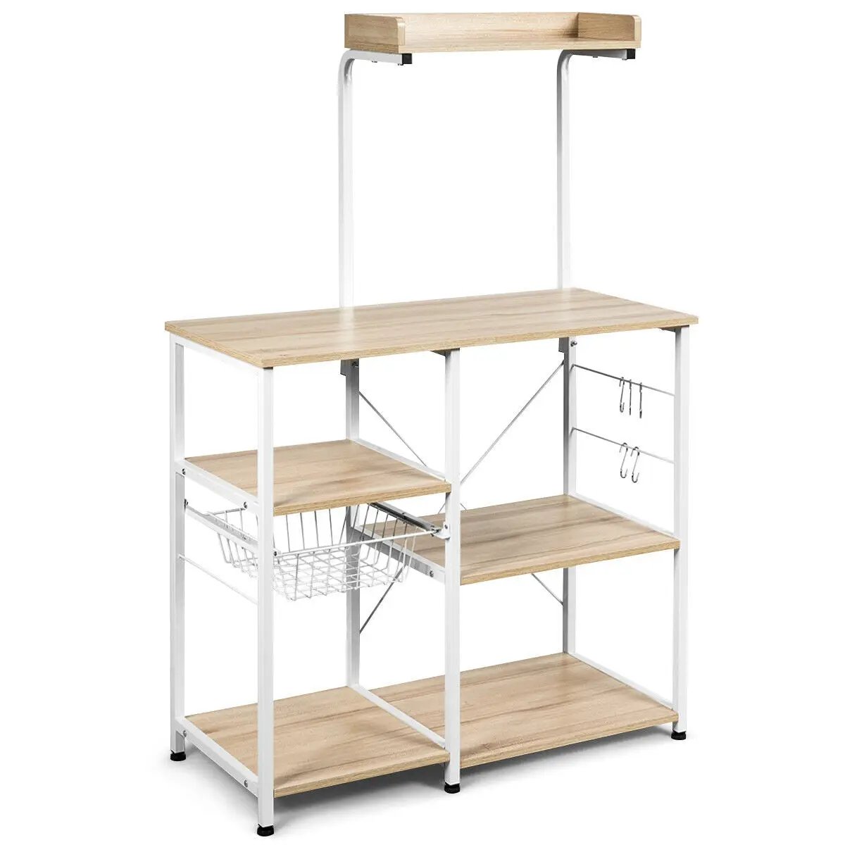 4 Tier Vintage Kitchen Baker's Rack Utility Microwave Stand-Coffee by DirectDeals