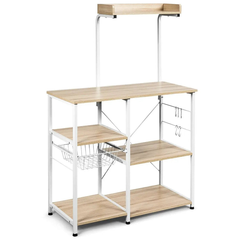 4 Tier Vintage Kitchen Baker's Rack Utility Microwave Stand-Coffee by DirectDeals
