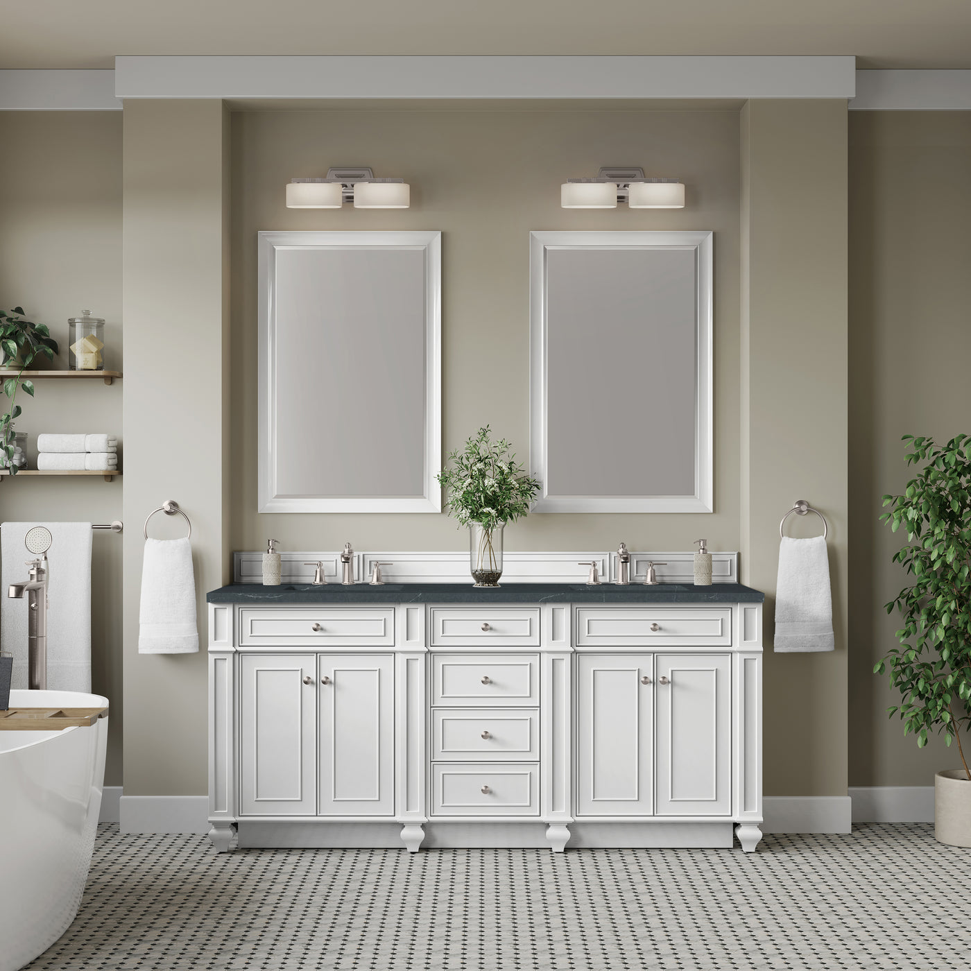 James Martin Bristol 72" Double Bathroom Vanity, Bright White, view 34