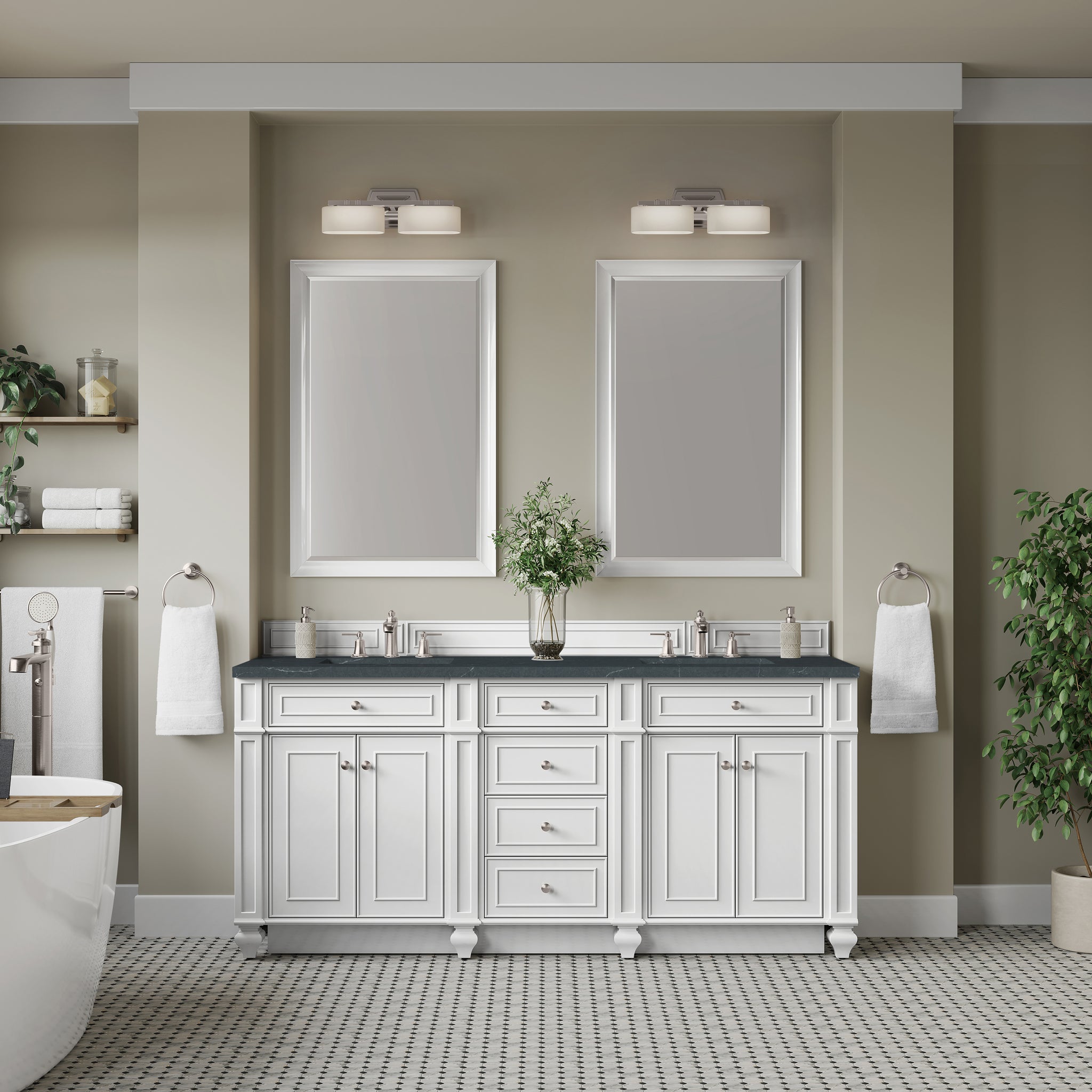 James Martin Bristol 72" Double Bathroom Vanity, Bright White, view 34