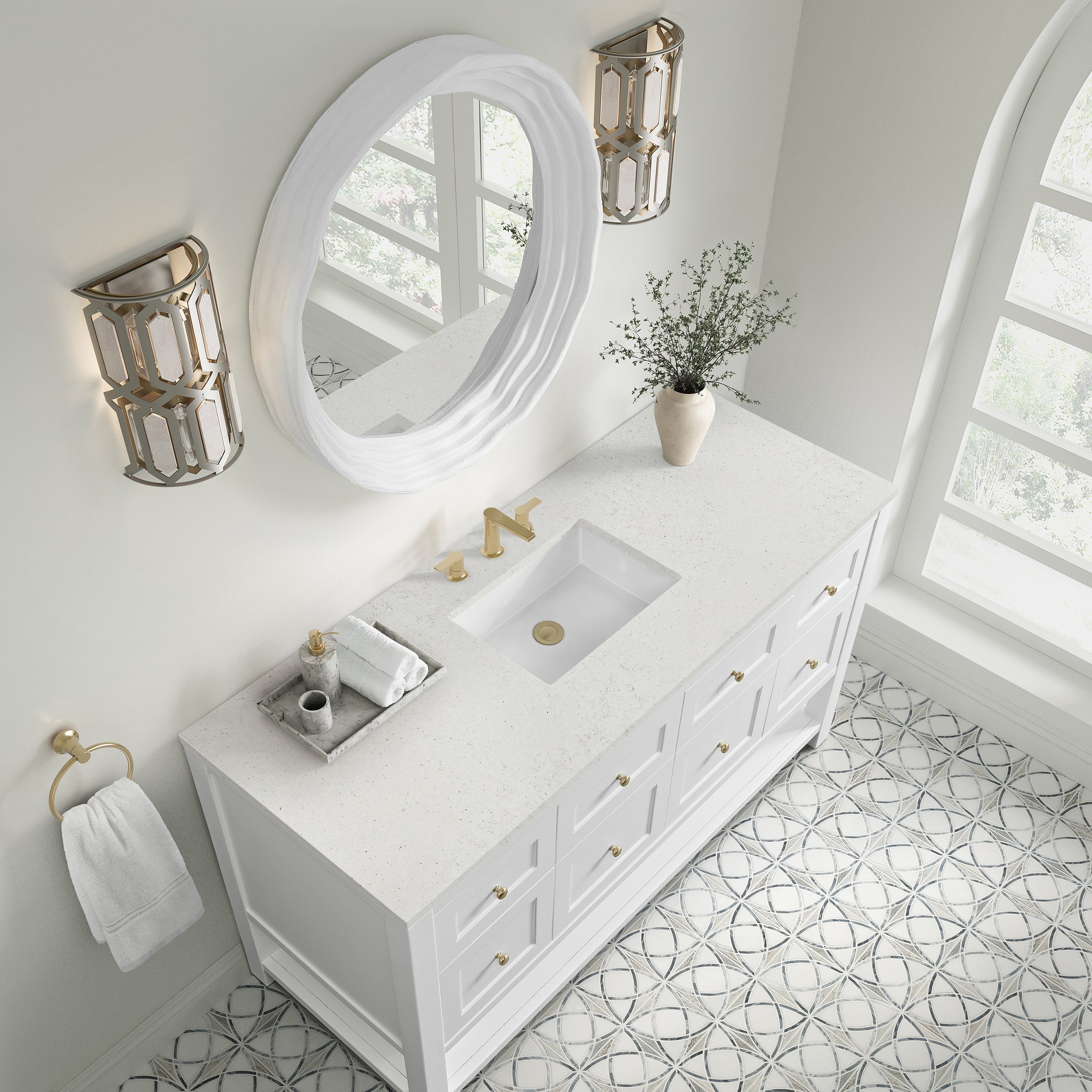 James Martin Breckenridge 60" Single Bathroom Vanity, Bright White, view 31