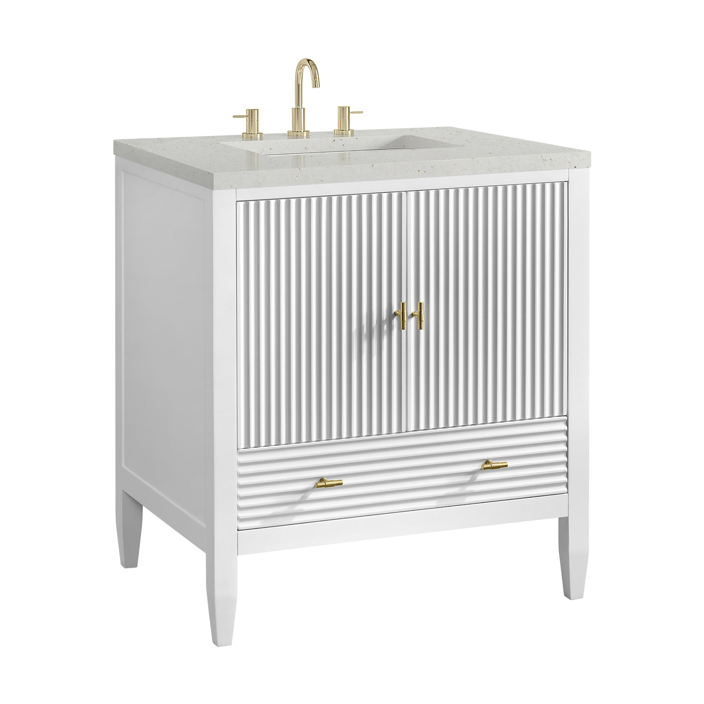 James Martin Myrrin 30" Single Bathroom Vanity, Bright White, view 27