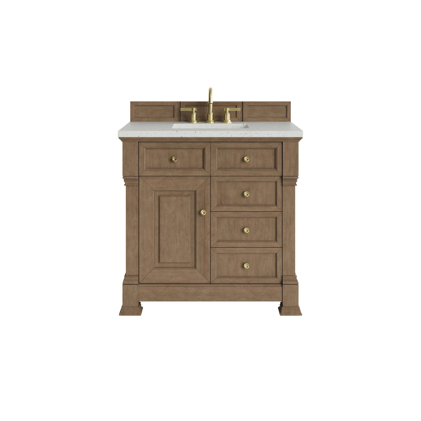 James Martin Brookfield 36" Single Bathroom Vanity, Pecan with Lime Delight countertop