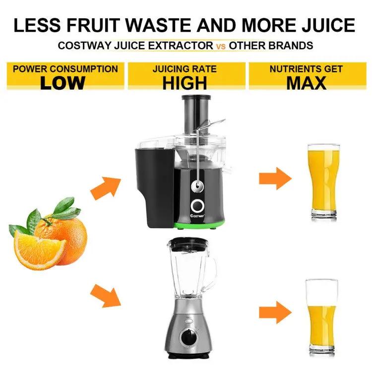 2 Speed Wide Mouth Fruit & Vegetable Electric Juicer by DirectDeals