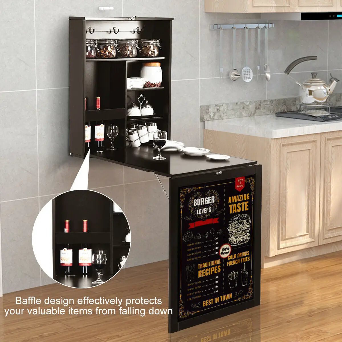 Convertible Wall Mounted Table with A Chalkboard, photo 32 of 32