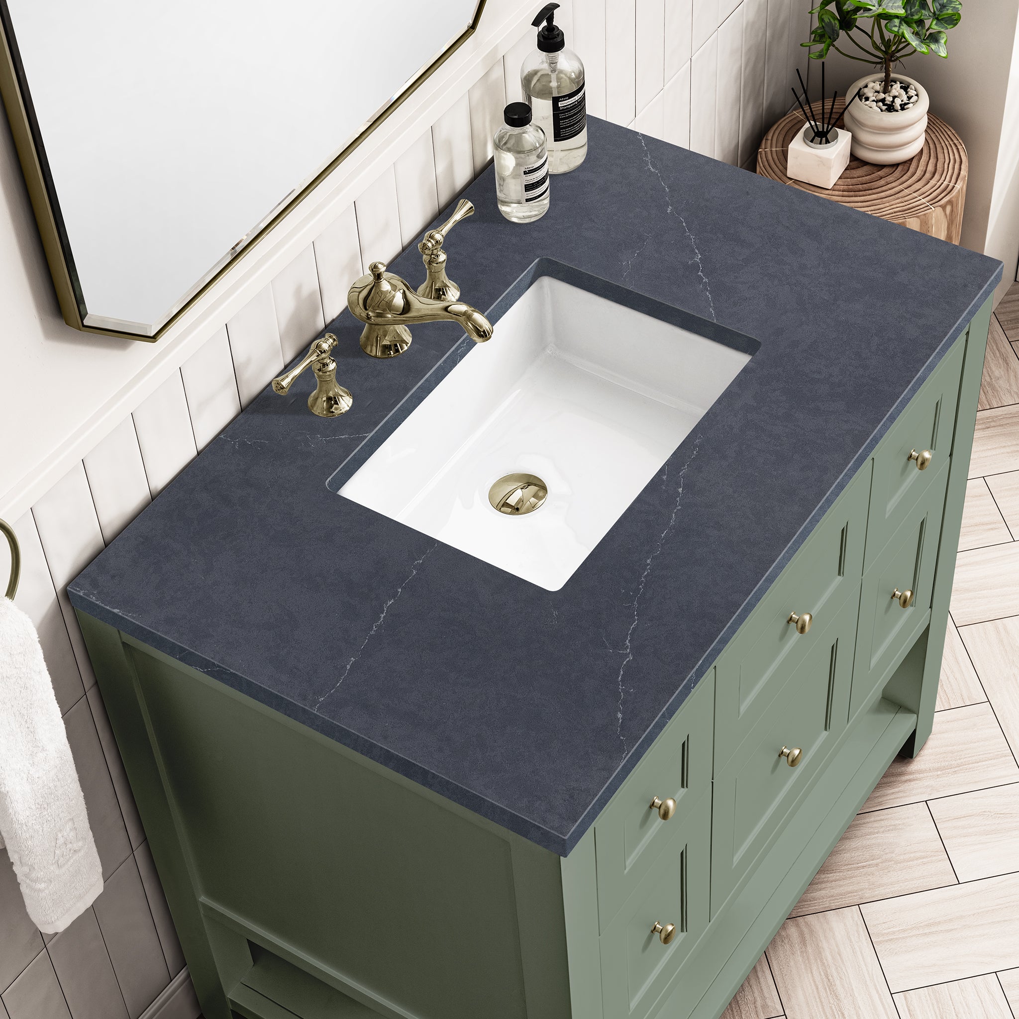 James Martin Breckenridge 36" Single Bathroom Vanity, Smokey Celadon, view 34