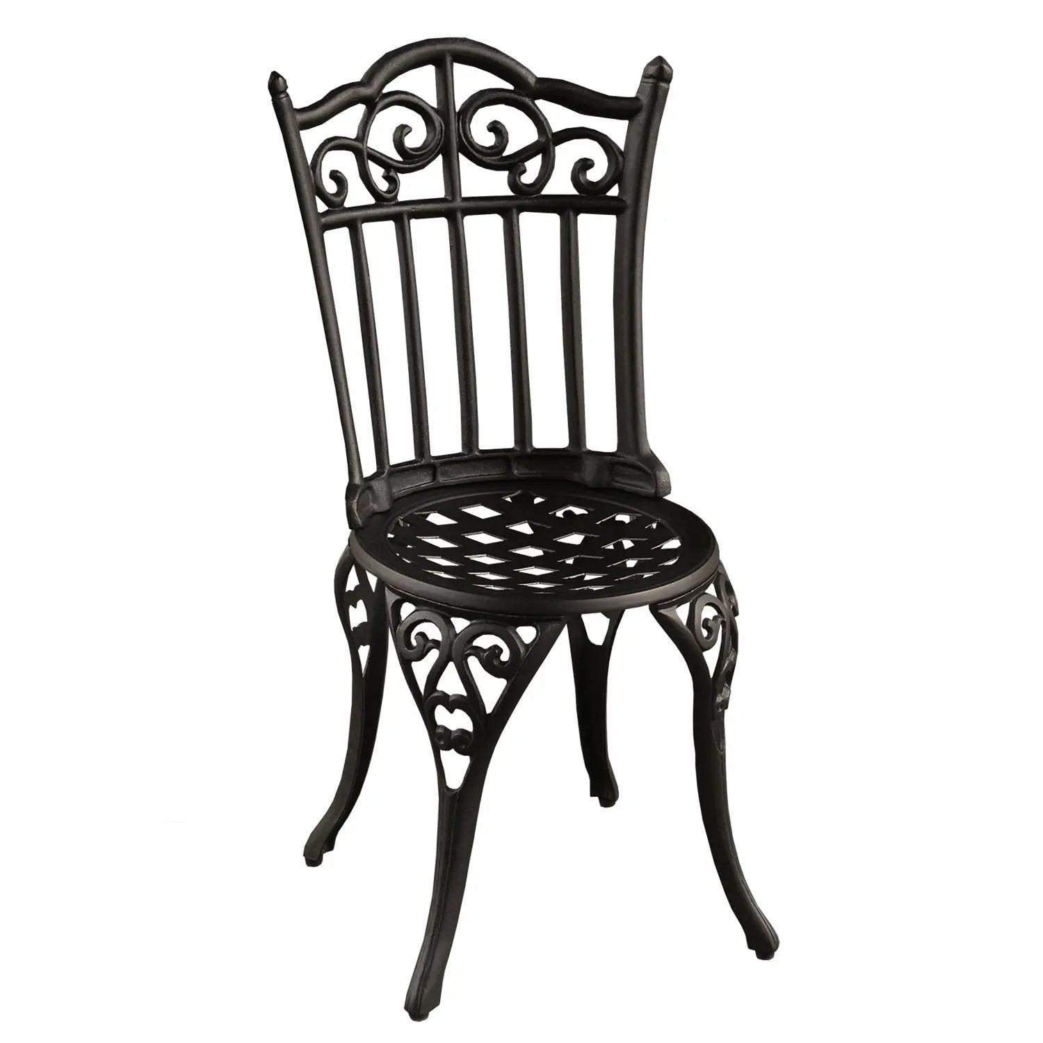 Black Ornate Outdoor Patio Garden Aluminum 3 Piece Bistro Set by Sharicks