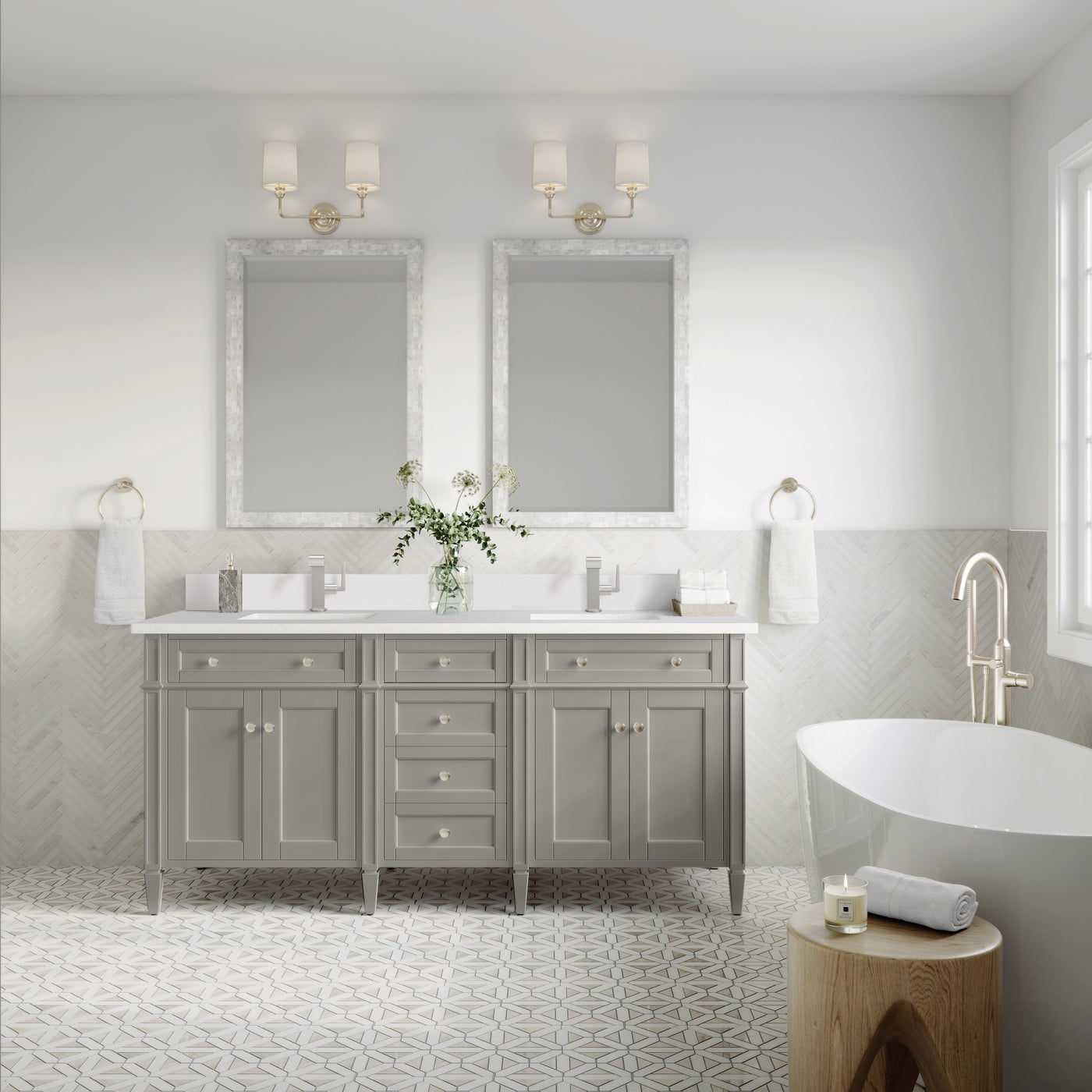 James Martin Brittany 72" Double Bathroom Vanity, Urban Gray, view 39