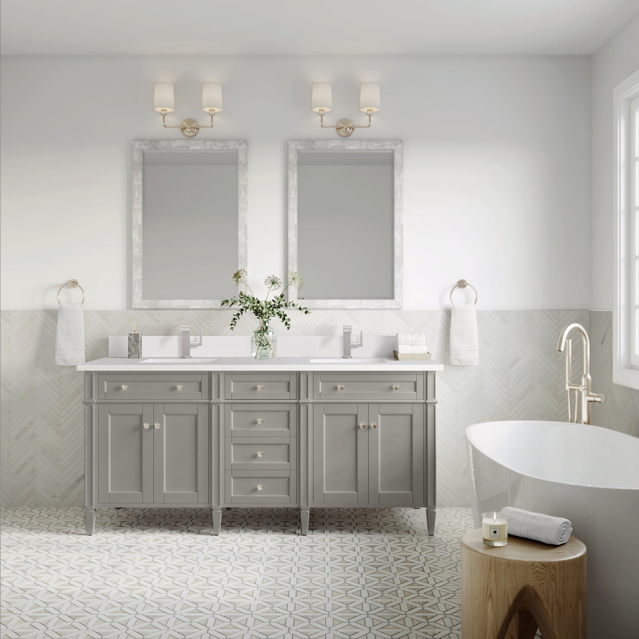 James Martin Brittany 72" Double Bathroom Vanity, Urban Gray, view 39