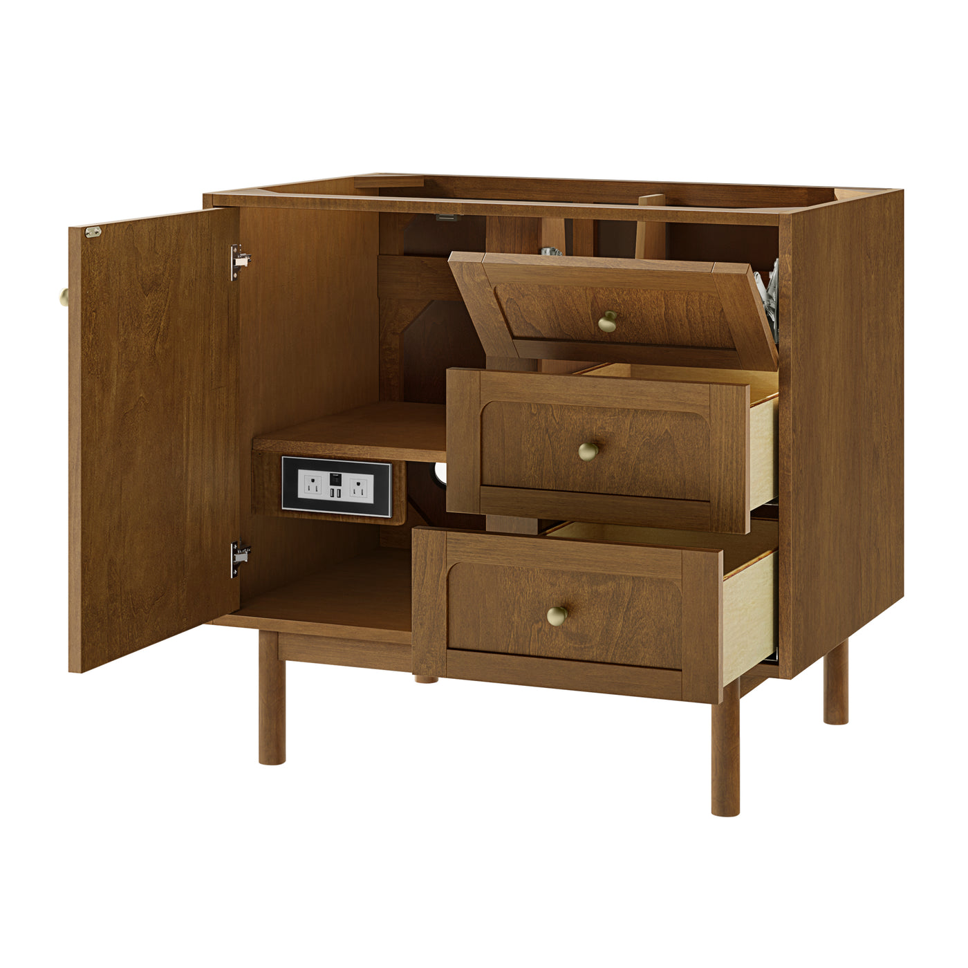 James Martin Laurent 36" Dual Mount Single Bathroom Vanity, Honey Oak, view 17