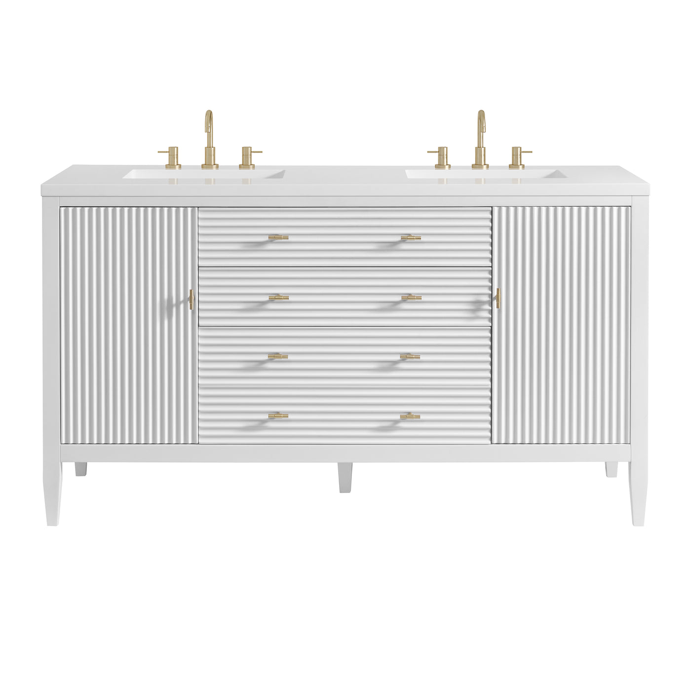 James Martin Myrrin 60" Double Bathroom Vanity, Bright White, view 39