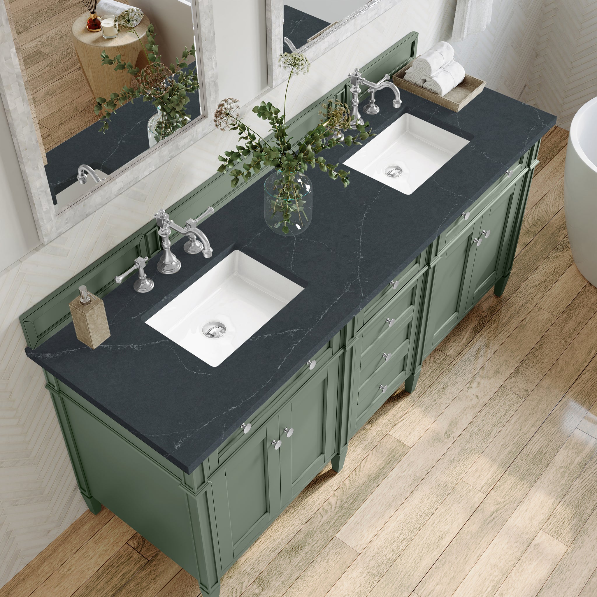 James Martin Brittany 72" Double Bathroom Vanity, Smokey Celadon, view 32