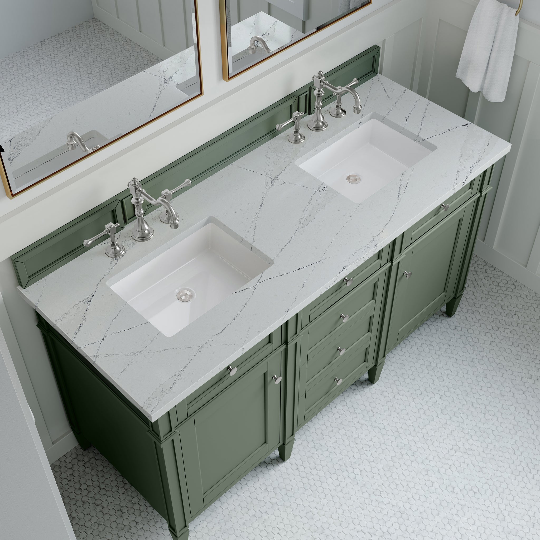 James Martin Brittany 60" Double Bathroom Vanity, Smokey Celadon, view 28