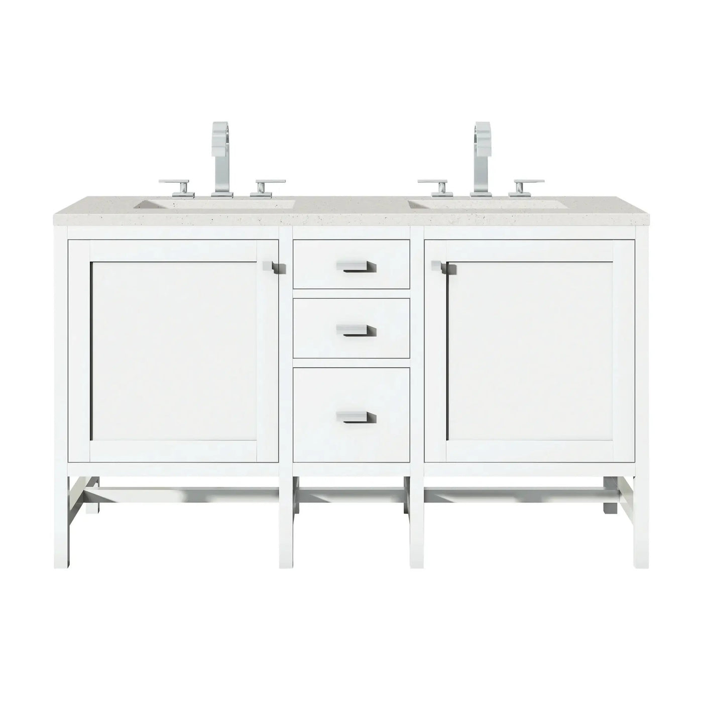 James Martin Addison 60" Double Bathroom Vanity, Glossy White by James Martin