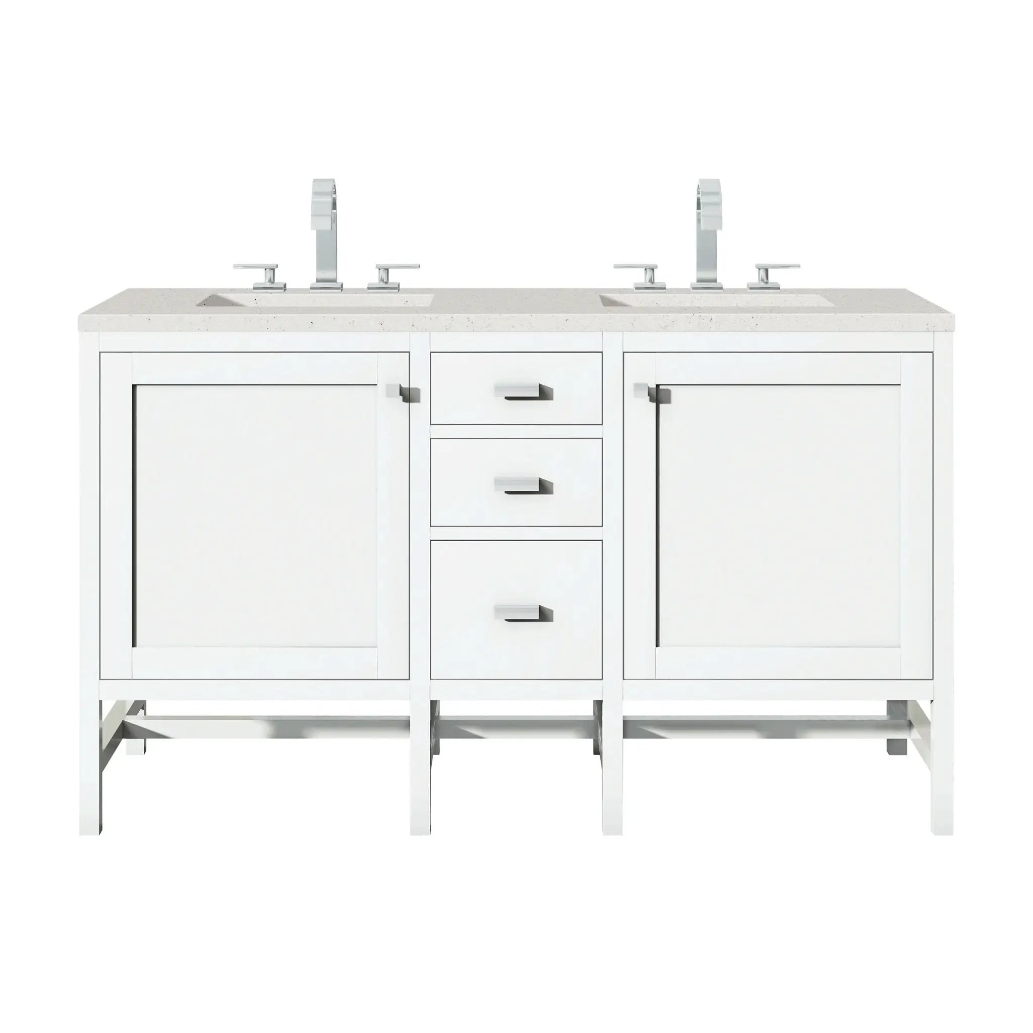 James Martin Addison 60" Double Bathroom Vanity, Glossy White by James Martin