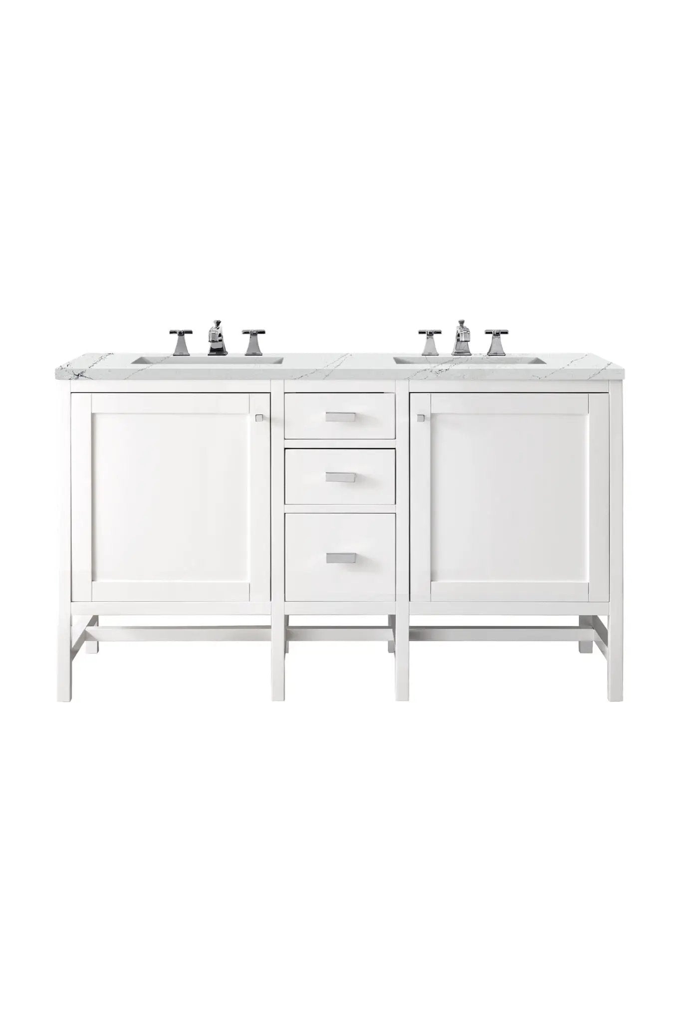James Martin Addison 60" Double Bathroom Vanity, Glossy White by James Martin