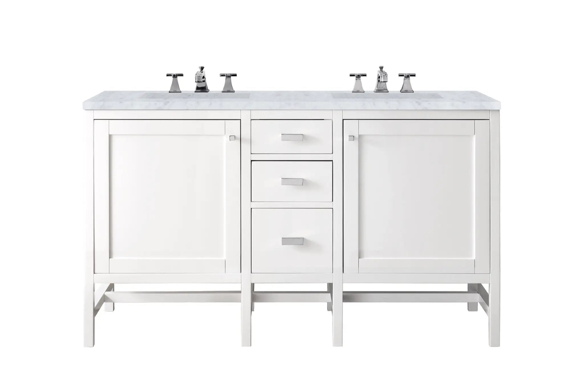 James Martin Addison 60" Double Bathroom Vanity, Glossy White by James Martin