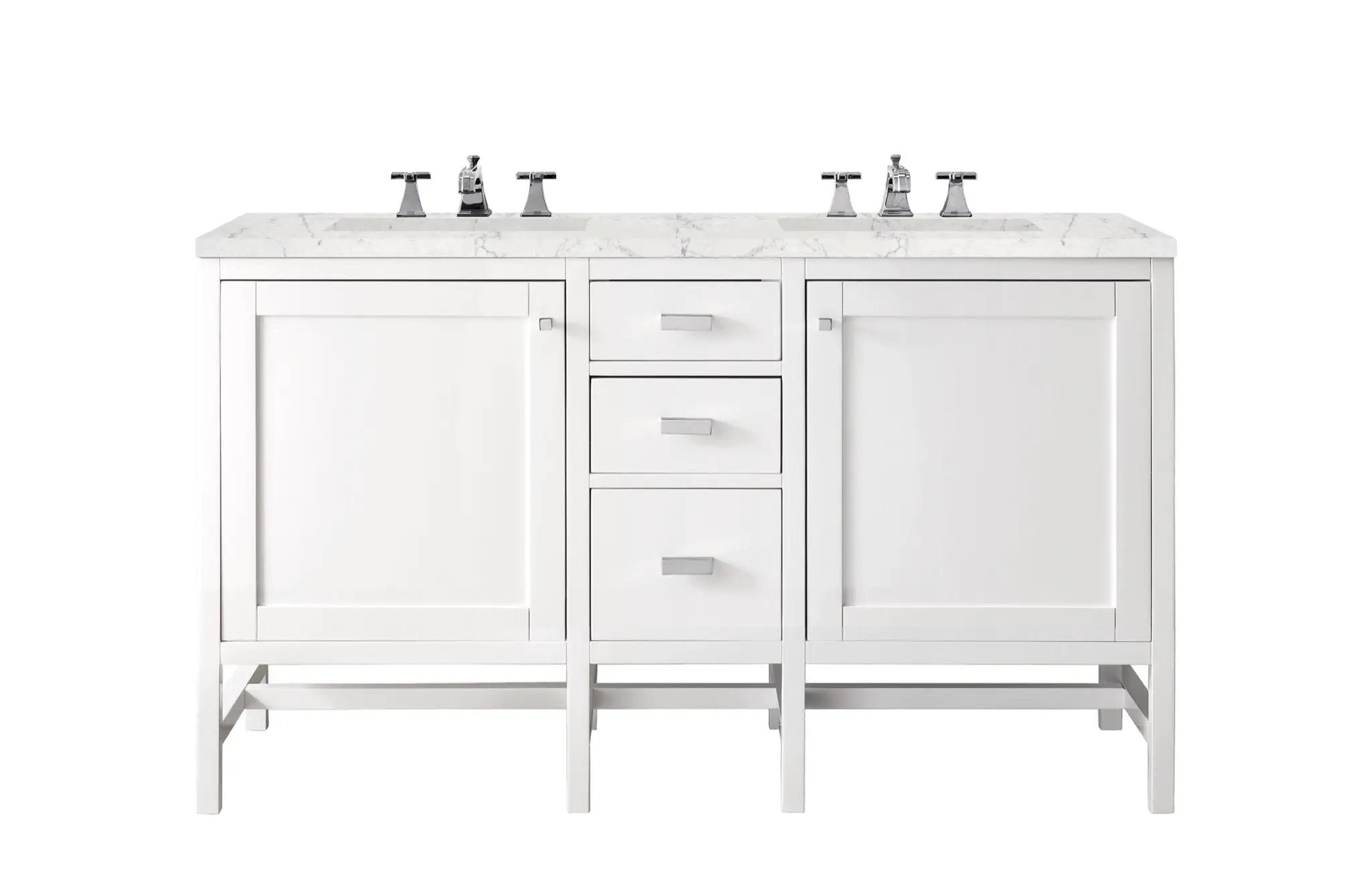 James Martin Addison 60" Double Bathroom Vanity, Glossy White by James Martin