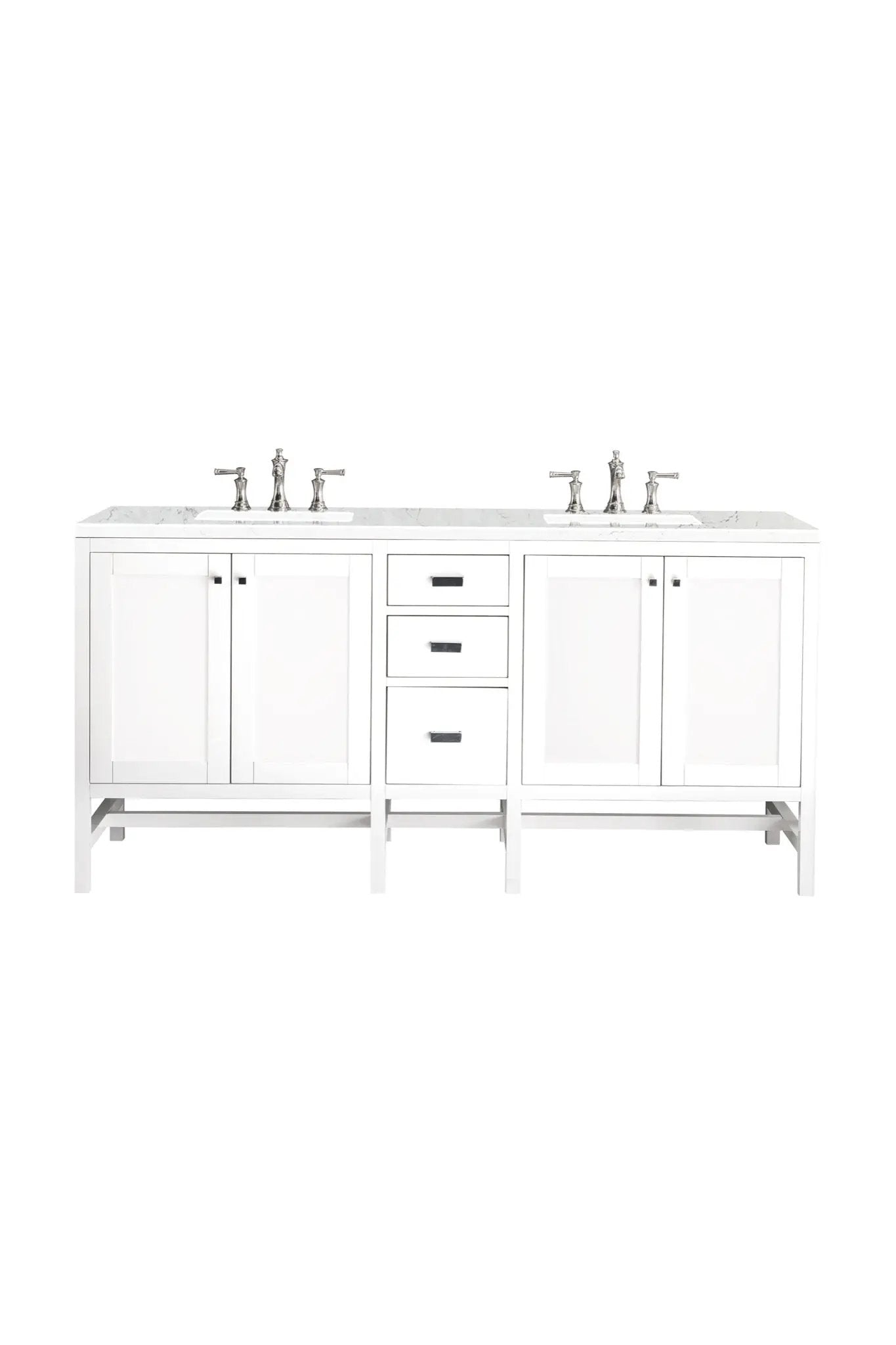 James Martin Addison 72" Double Bathroom Vanity, Glossy White by James Martin