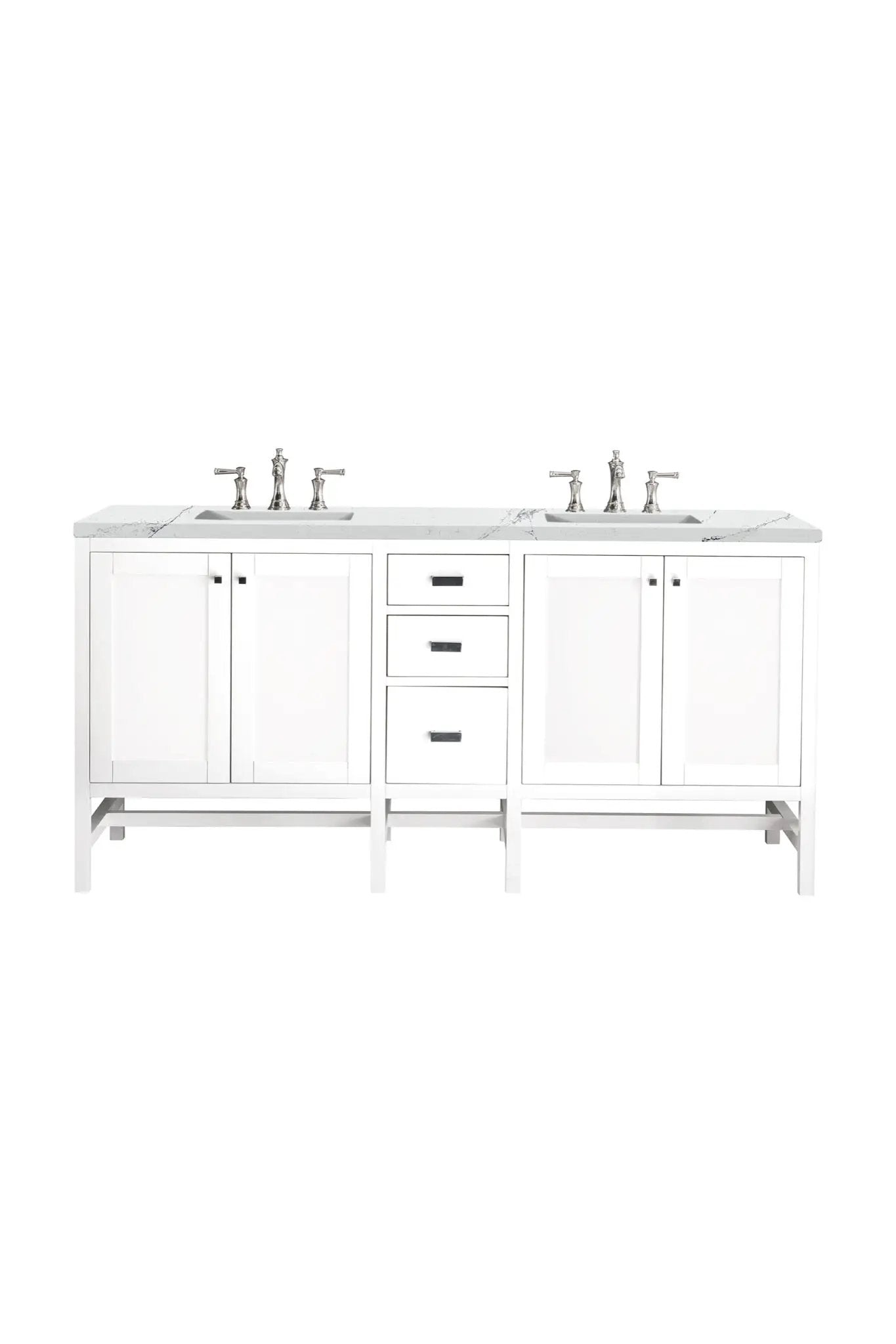 James Martin Addison 72" Double Bathroom Vanity, Glossy White by James Martin