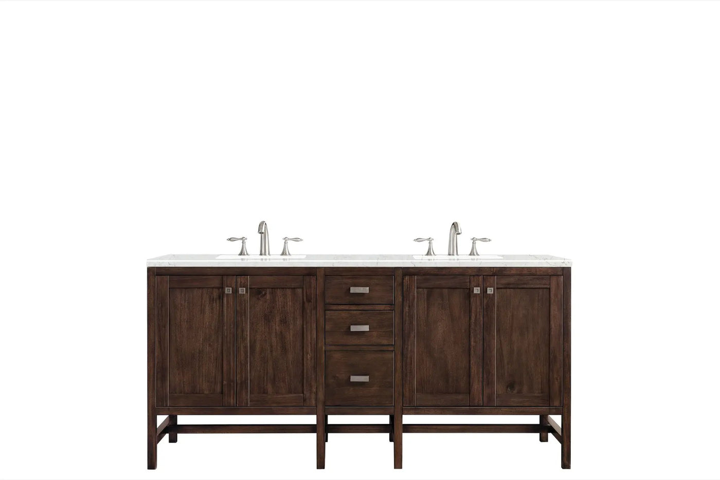 James Martin Addison 72" Double Bathroom Vanity, Mid-Century Acacia by James Martin